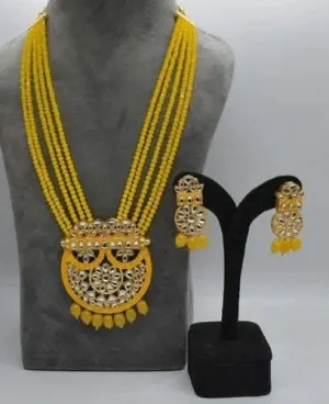 Kudan meenakari long necklace with earrings