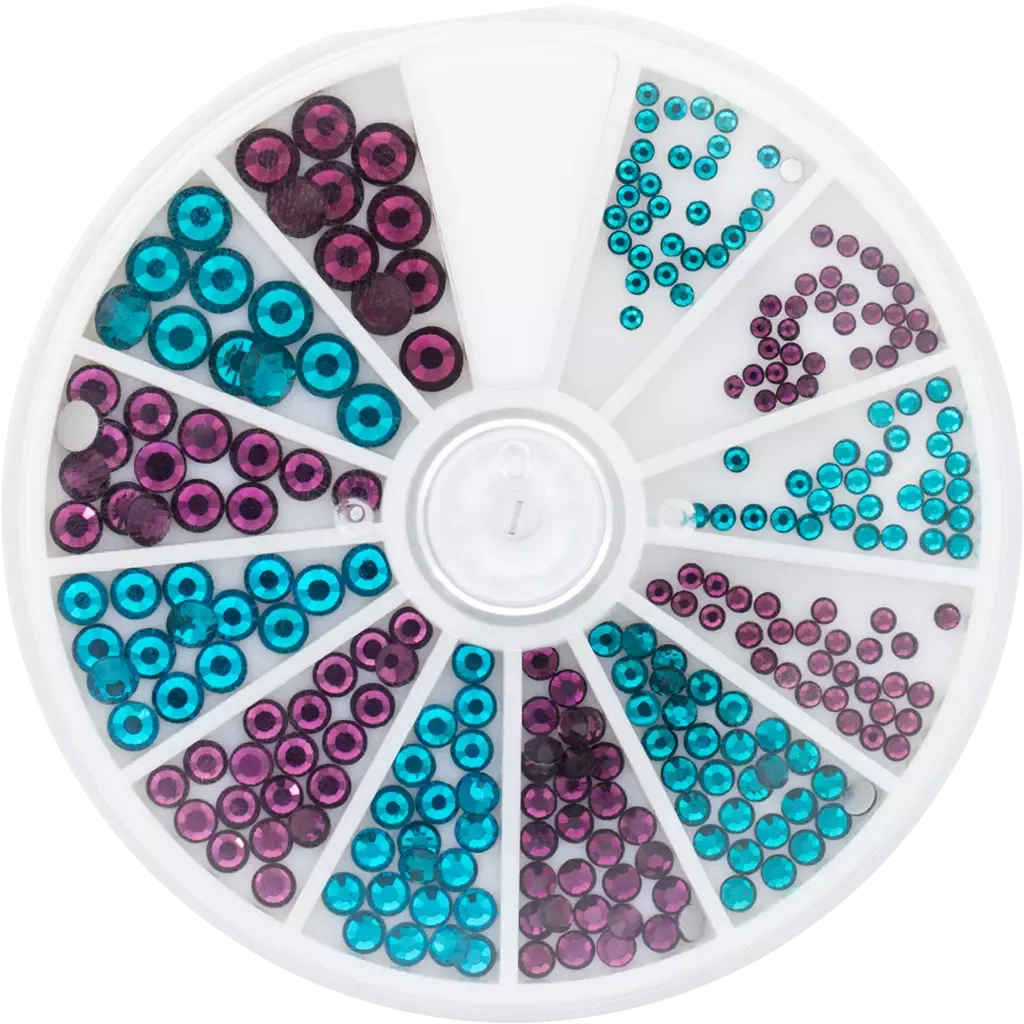Magnetic Rhinestone Wheel Zircon and Amethyst 6 sizes 270p