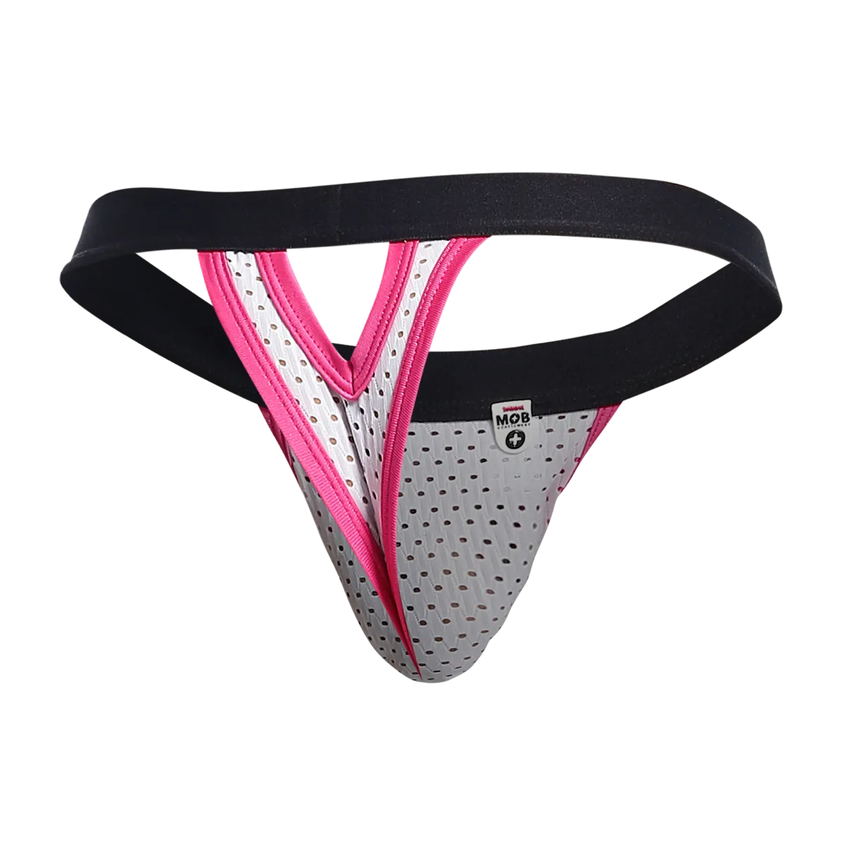 Male Basics MOB Men's Mesh Y Thong White Pink