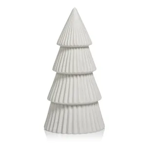 Matt White Holiday Tree Sculptures Set of 2