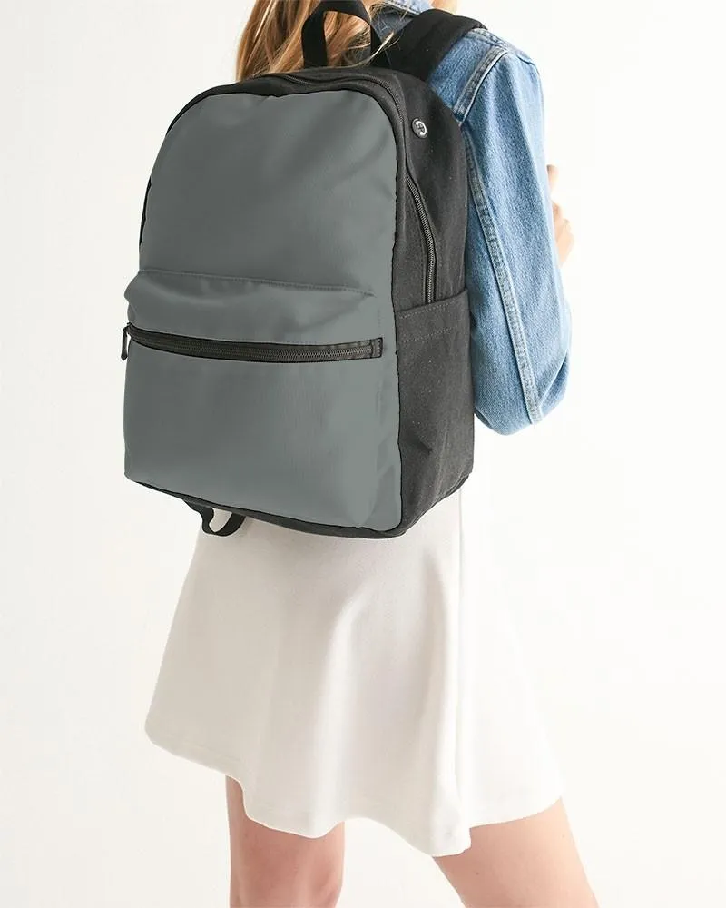 Medium Dark Green Gray Canvas Backpack | Medium Dark Pale Green Gray | C10M0Y10K60