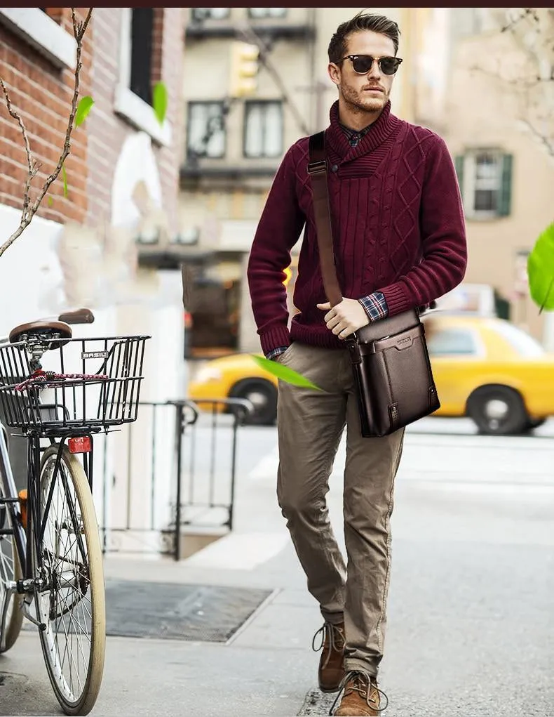 Men's Fashion PU Leather Messenger Bag
