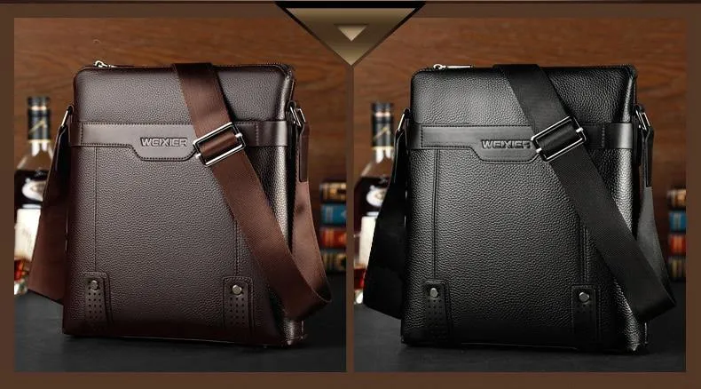 Men's Fashion PU Leather Messenger Bag