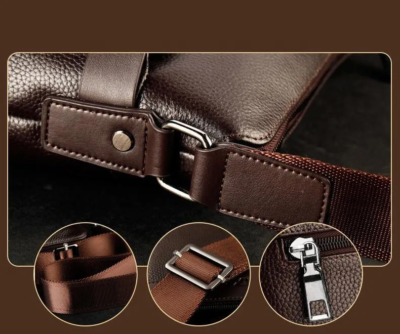 Men's Fashion PU Leather Messenger Bag