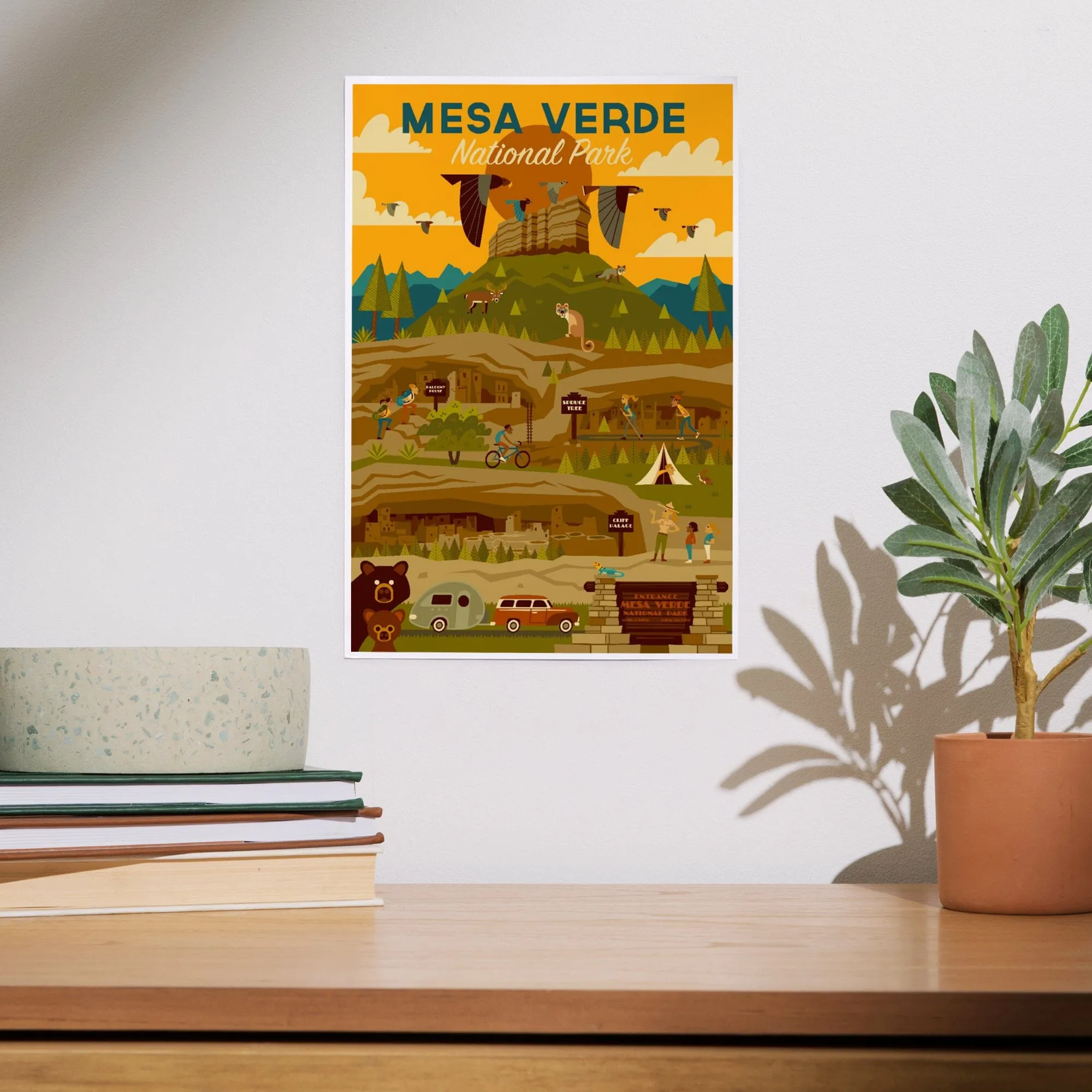 Mesa Verde National Park, Geometric National Park Series, Art & Giclee Prints