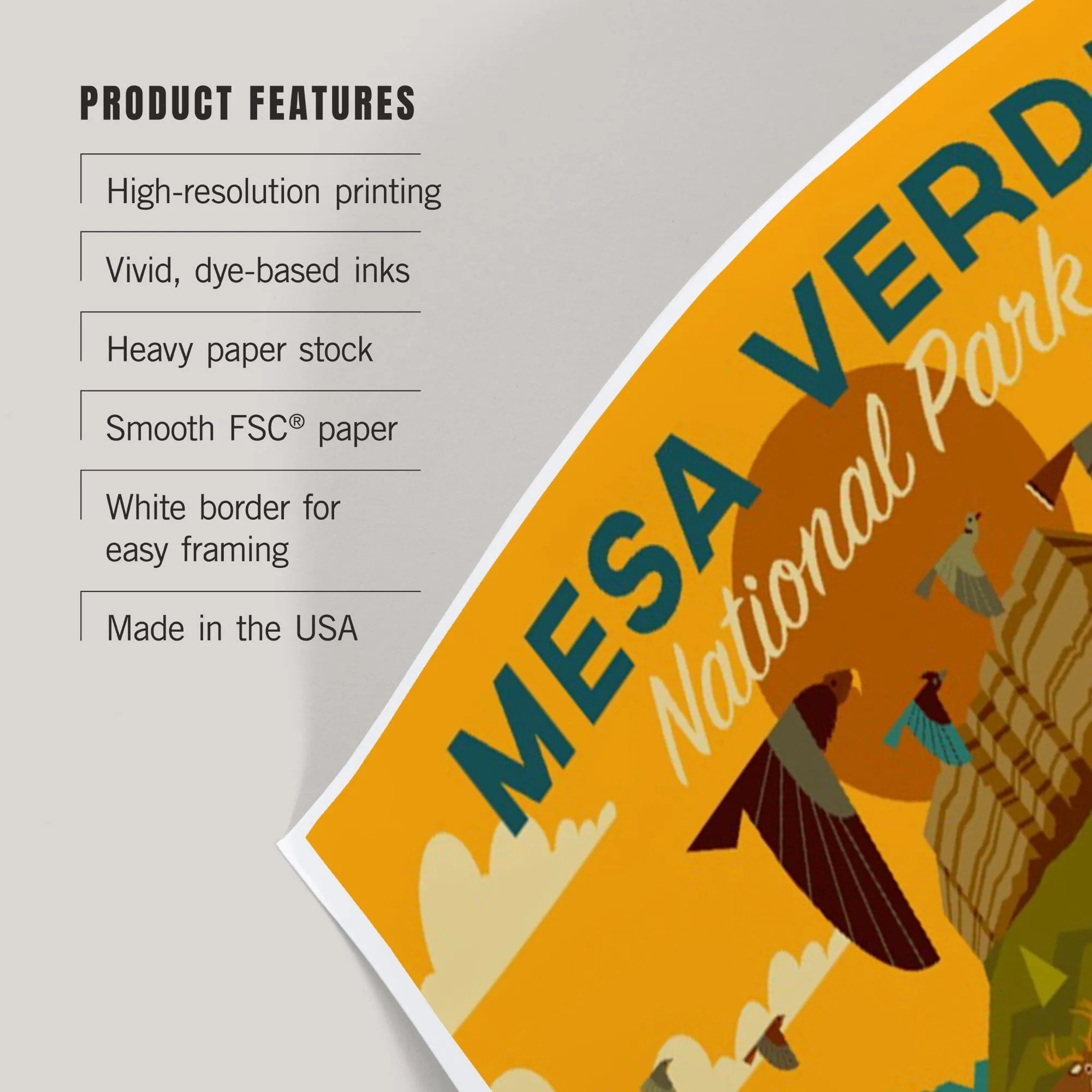 Mesa Verde National Park, Geometric National Park Series, Art & Giclee Prints