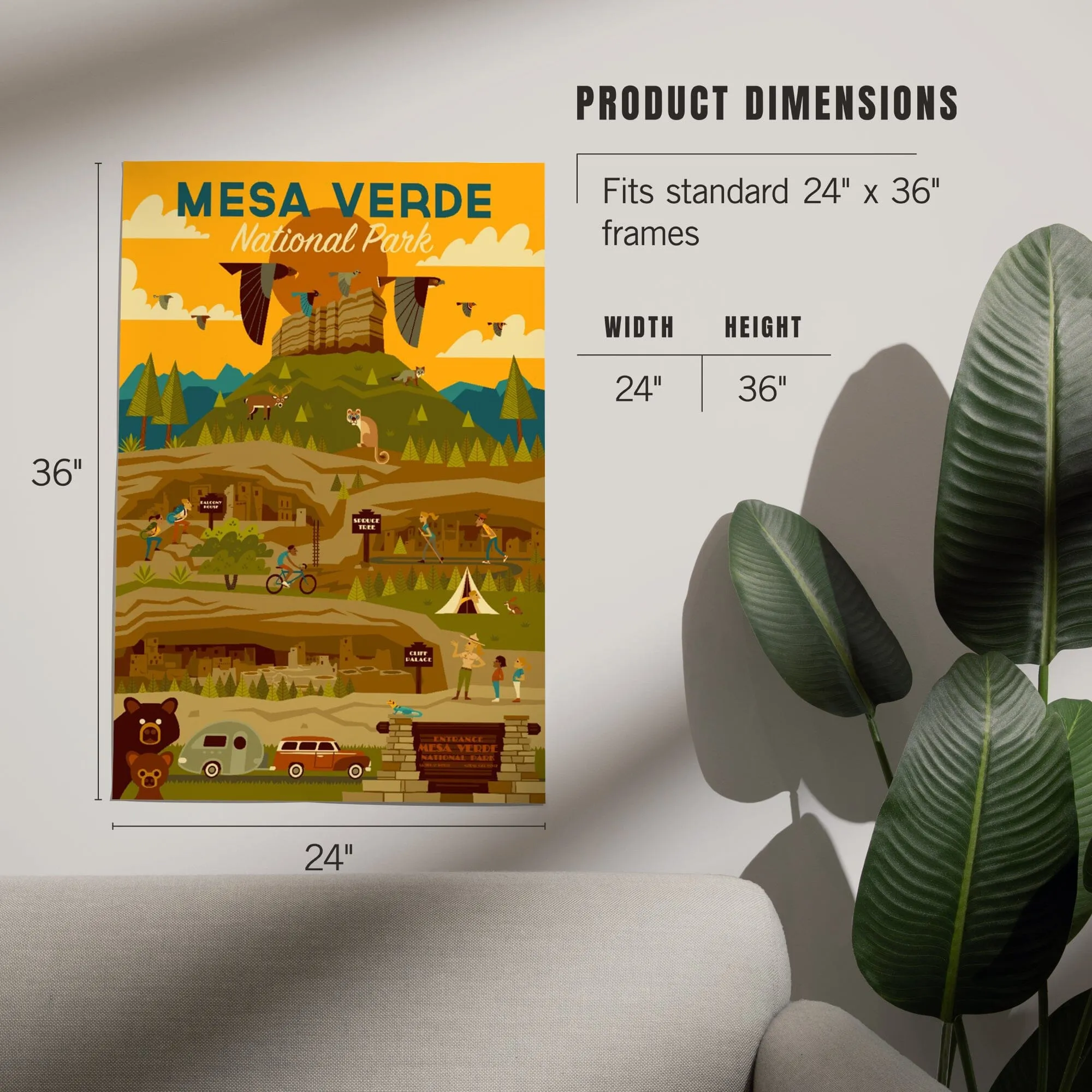 Mesa Verde National Park, Geometric National Park Series, Art & Giclee Prints