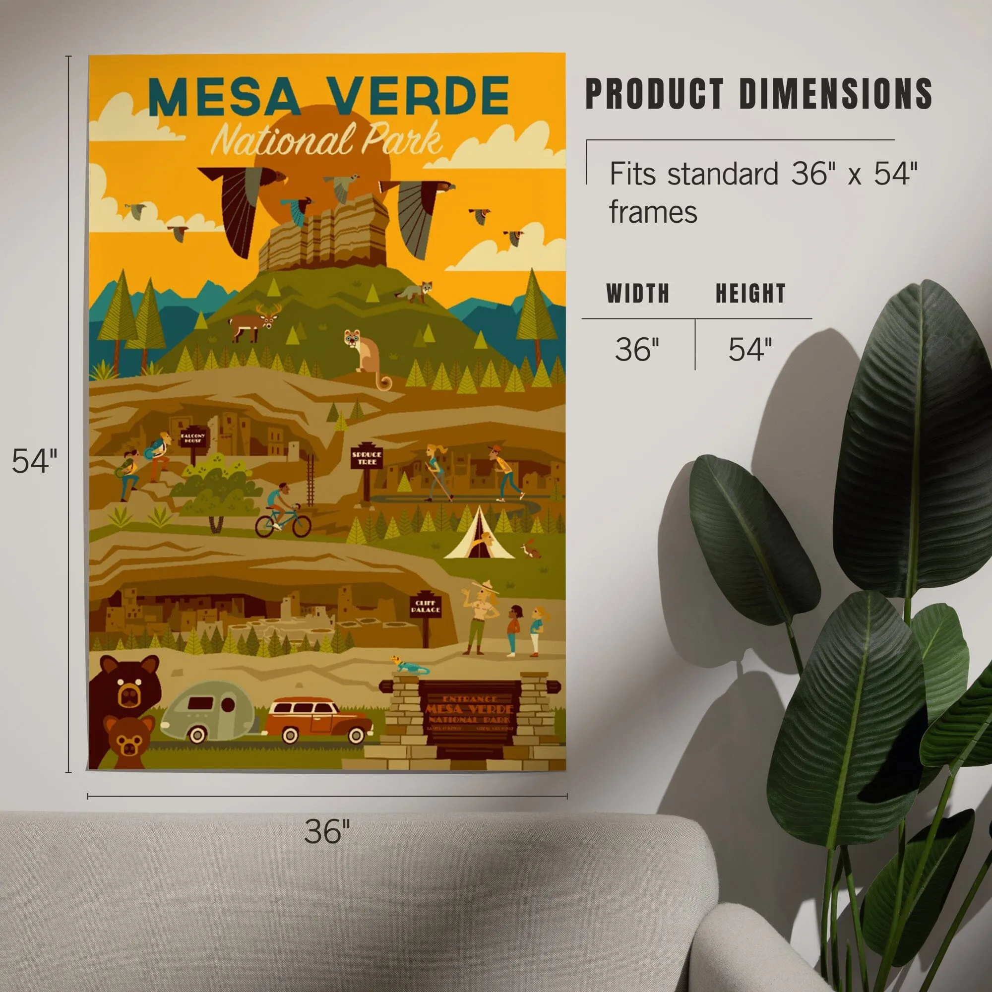 Mesa Verde National Park, Geometric National Park Series, Art & Giclee Prints