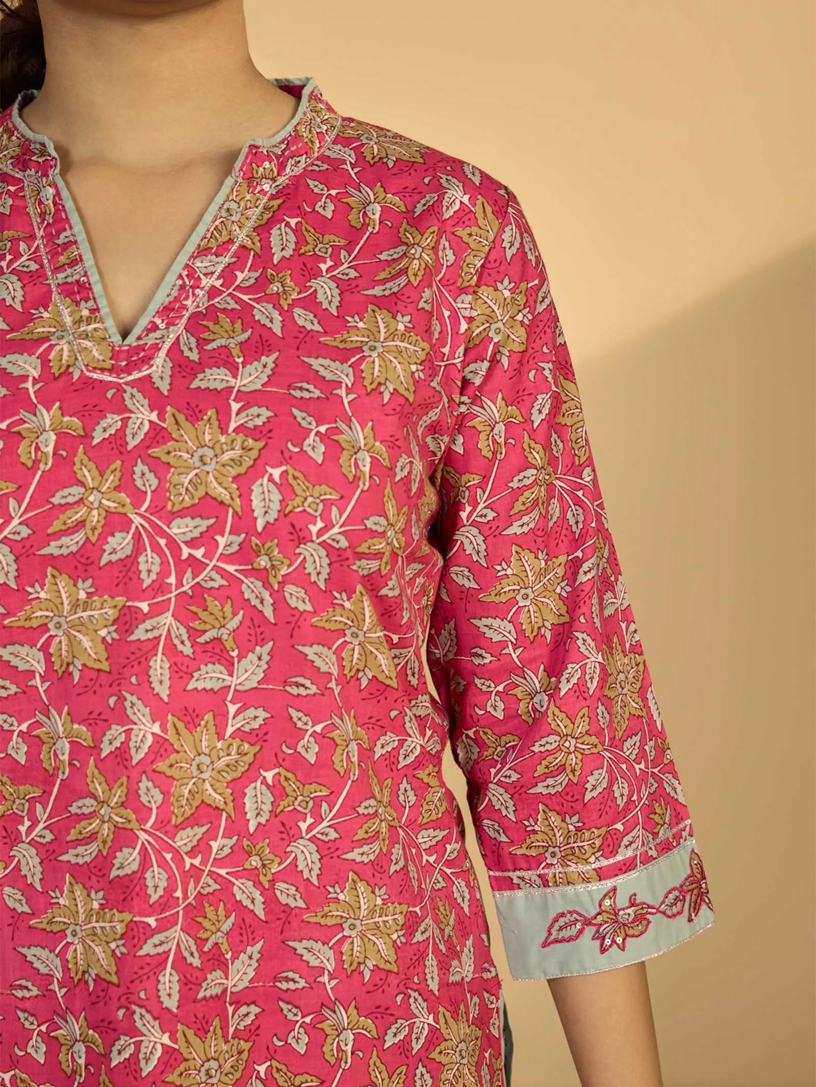 Mint Leaves Cotton Kurta