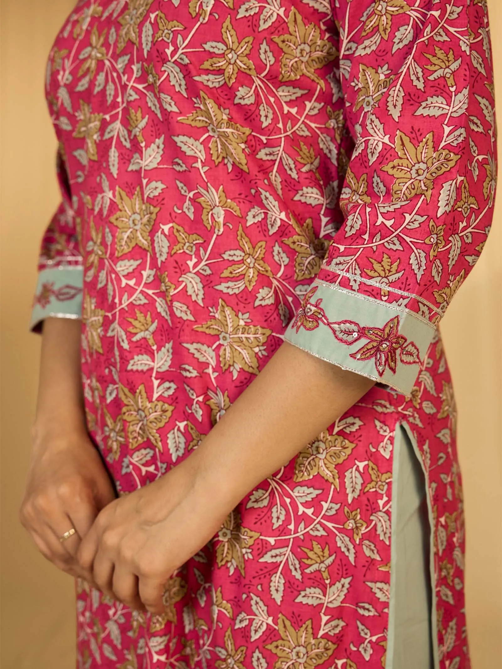 Mint Leaves Cotton Kurta