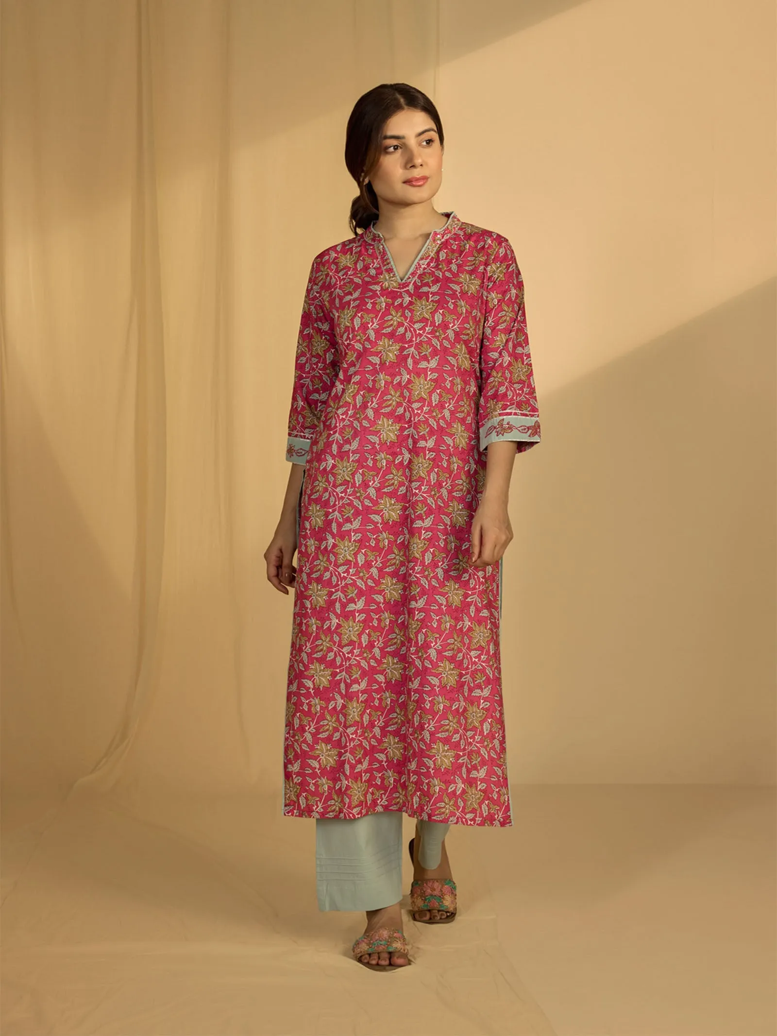 Mint Leaves Cotton Kurta