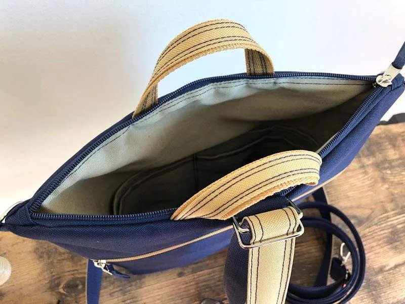Navy Blue Waterproof Minimalist Backpack