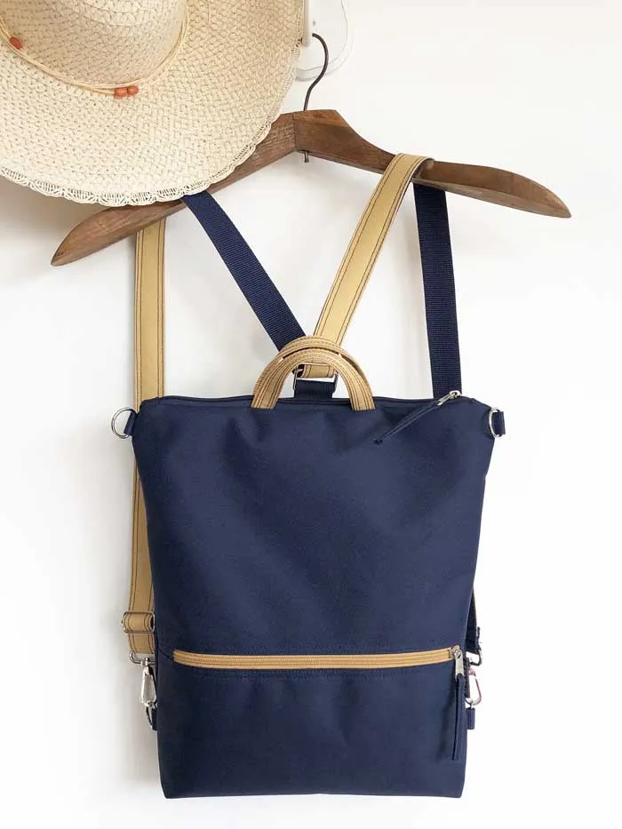 Navy Blue Waterproof Minimalist Backpack