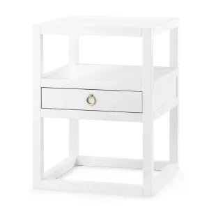 Newport 1-Drawer Side Table / White Pearl
