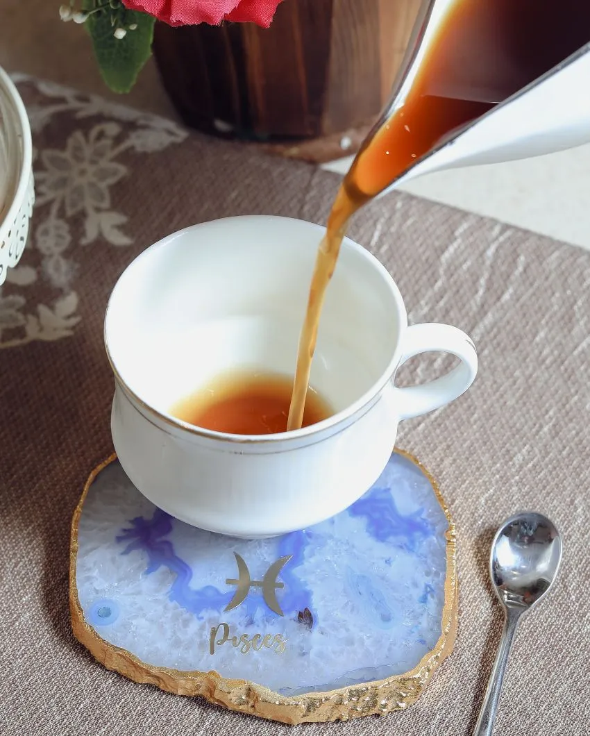 Pisces Agate Zodiac Sign Table Coaster | 4 inches