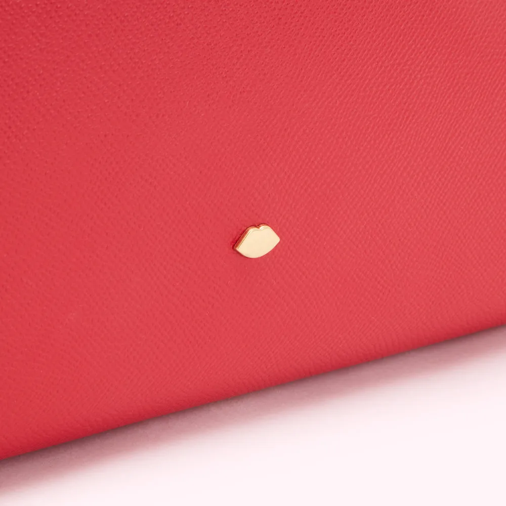 RED LEATHER LARGE IVY TOTE BAG