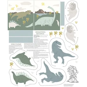 Roar - Dinosaur Backpack and Pillow Green Panel
