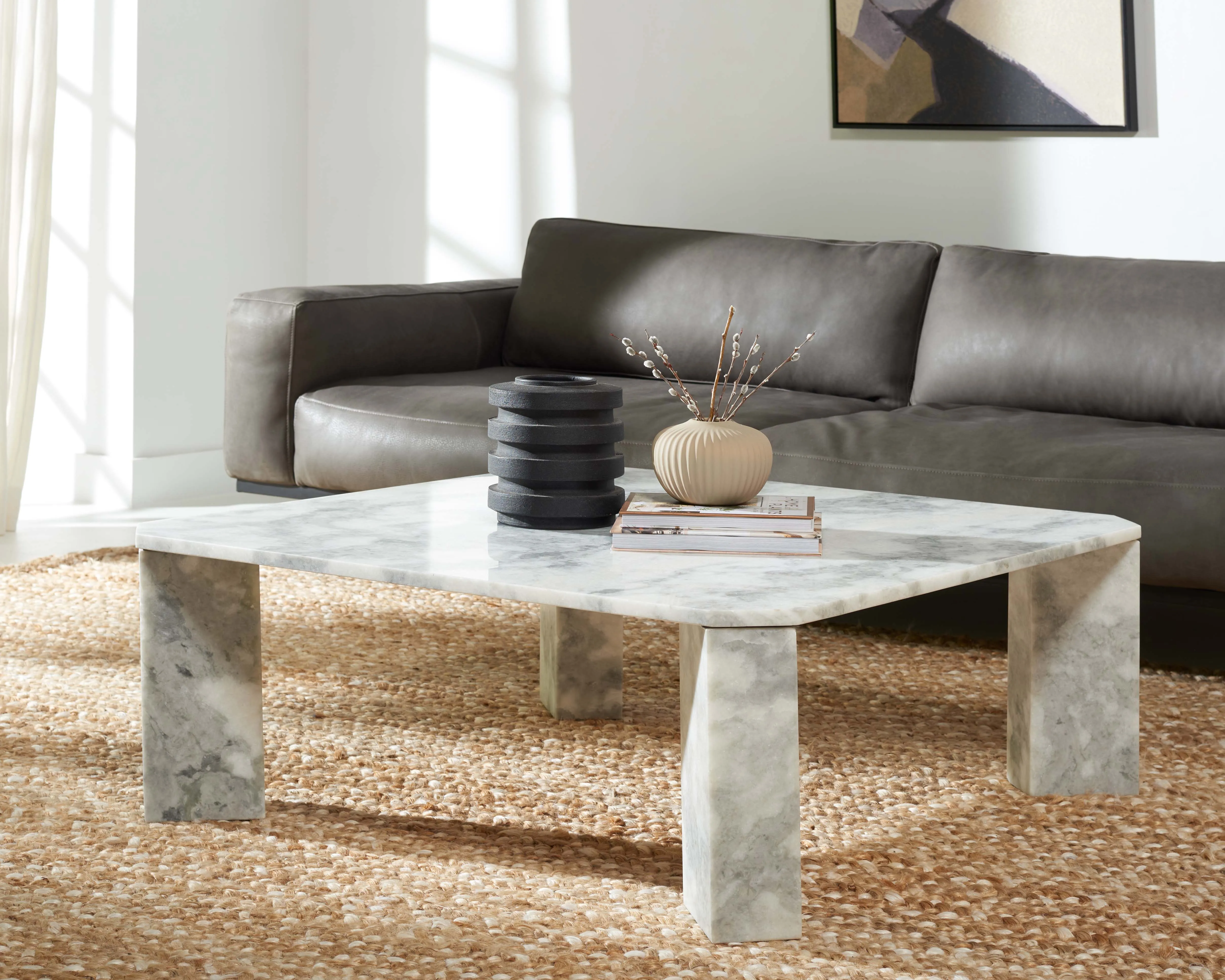 Safavieh Couture Daysi Square Marble Coffee Table, SFV9710