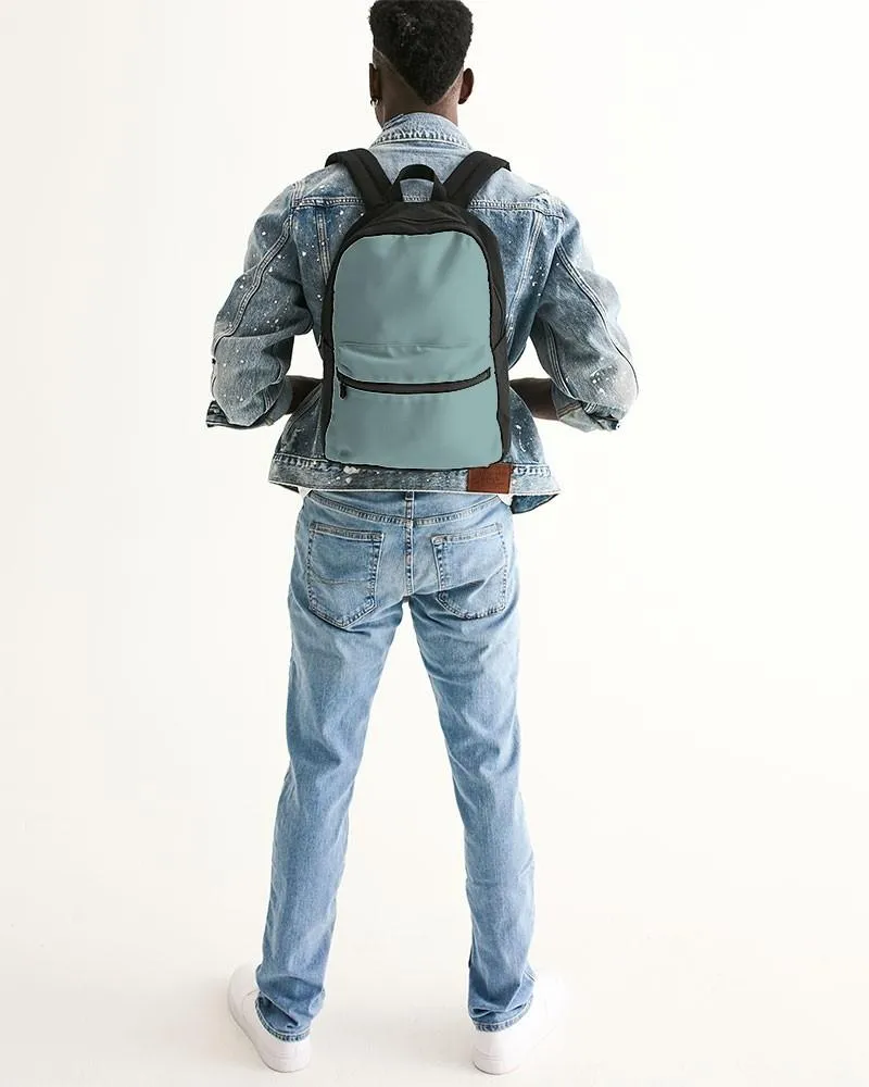 Shaded Pale Pastel Blue-Green Gray Canvas Backpack | C30M0Y15K30