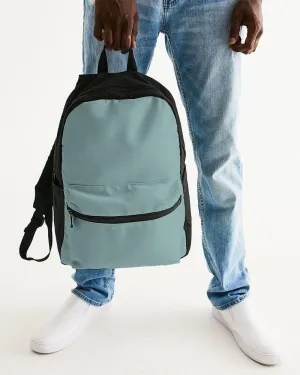 Shaded Pale Pastel Blue-Green Gray Canvas Backpack | C30M0Y15K30