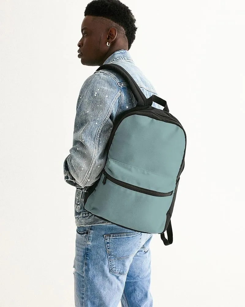 Shaded Pale Pastel Blue-Green Gray Canvas Backpack | C30M0Y15K30