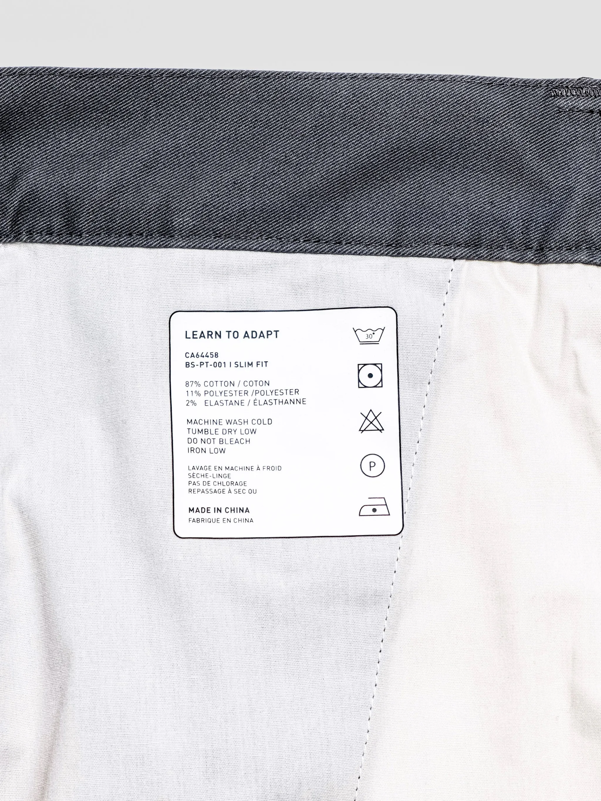 Slim Fit Chino Pant Charcoal Gray