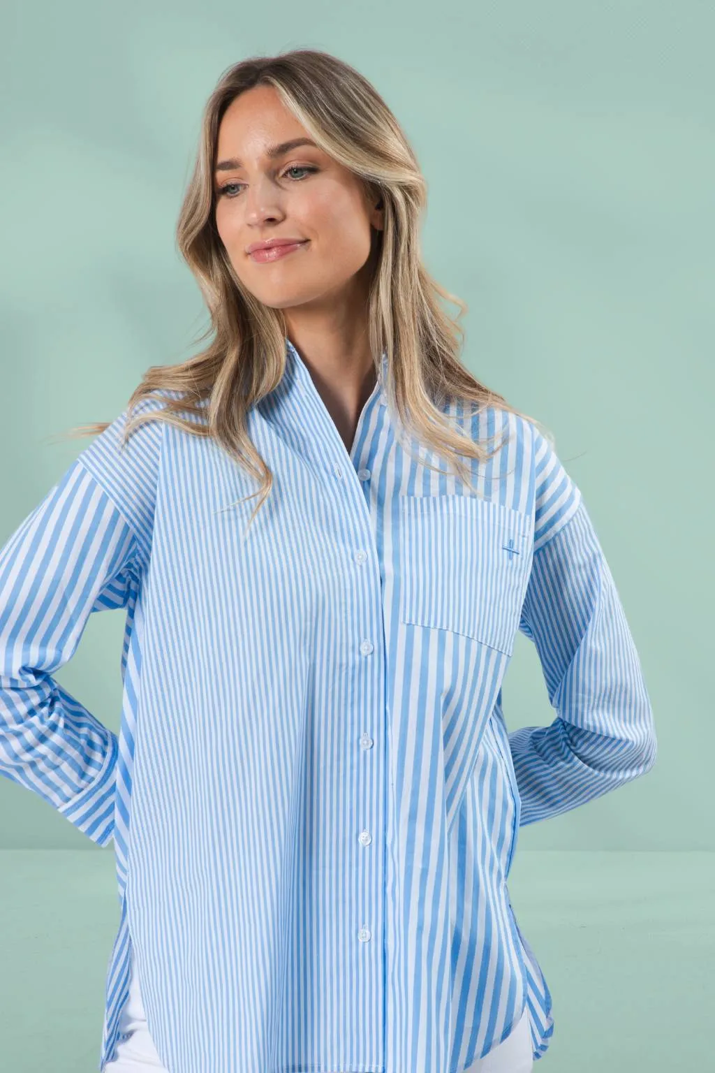 Stella and Gemma Essentials Shirt Azure Blue
