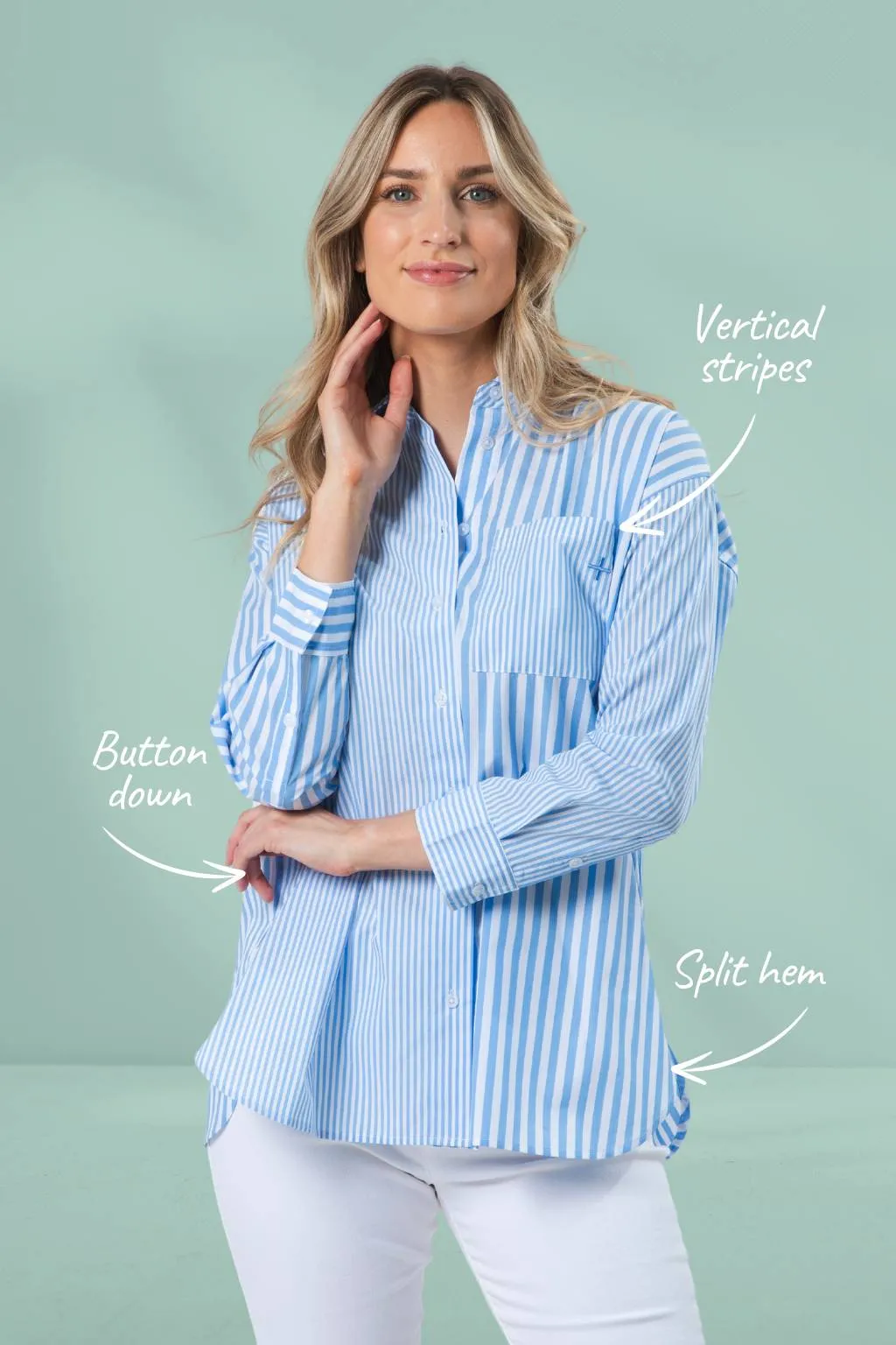 Stella and Gemma Essentials Shirt Azure Blue