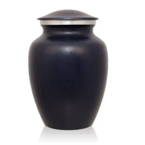 Two-Tone Dark Blue Classic Cremation Urn In Medium