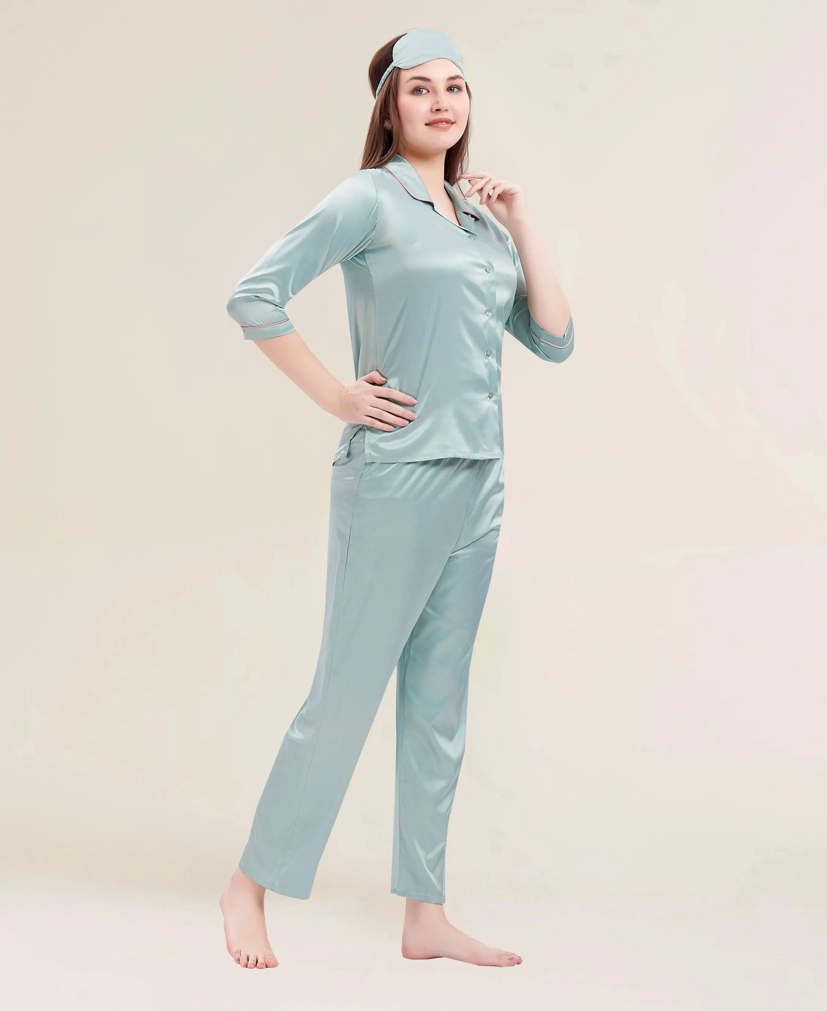 Velure Flerry Red Satin Night Suit