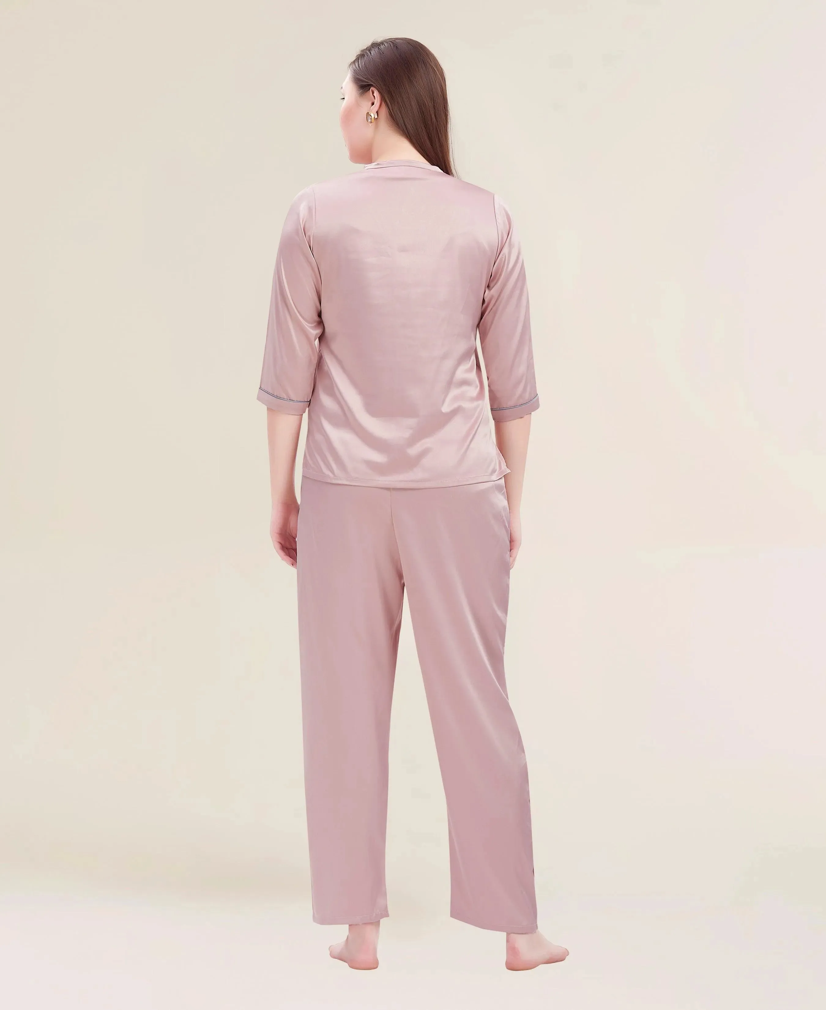 Velure Flerry Red Satin Night Suit