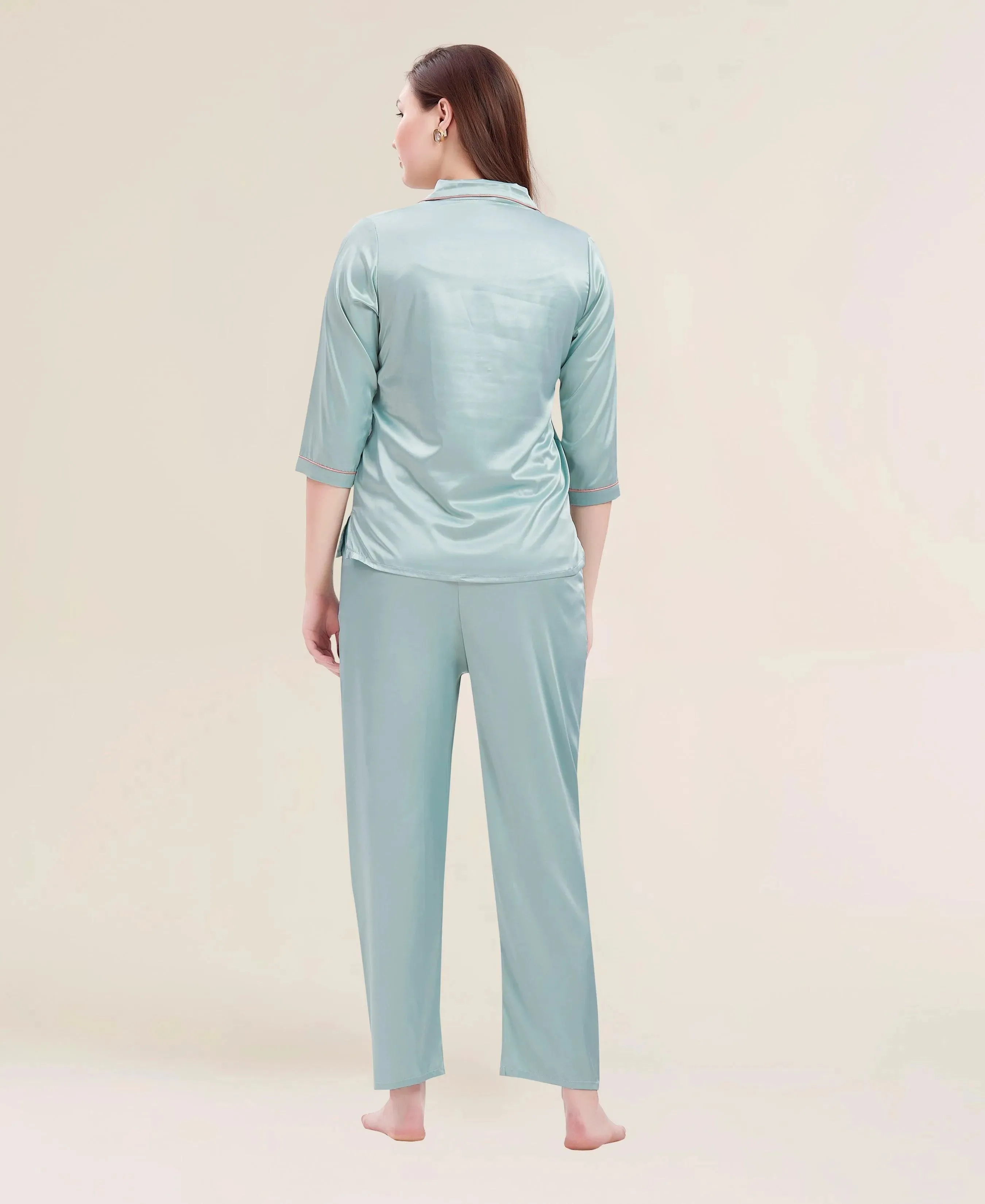 Velure Flerry Red Satin Night Suit