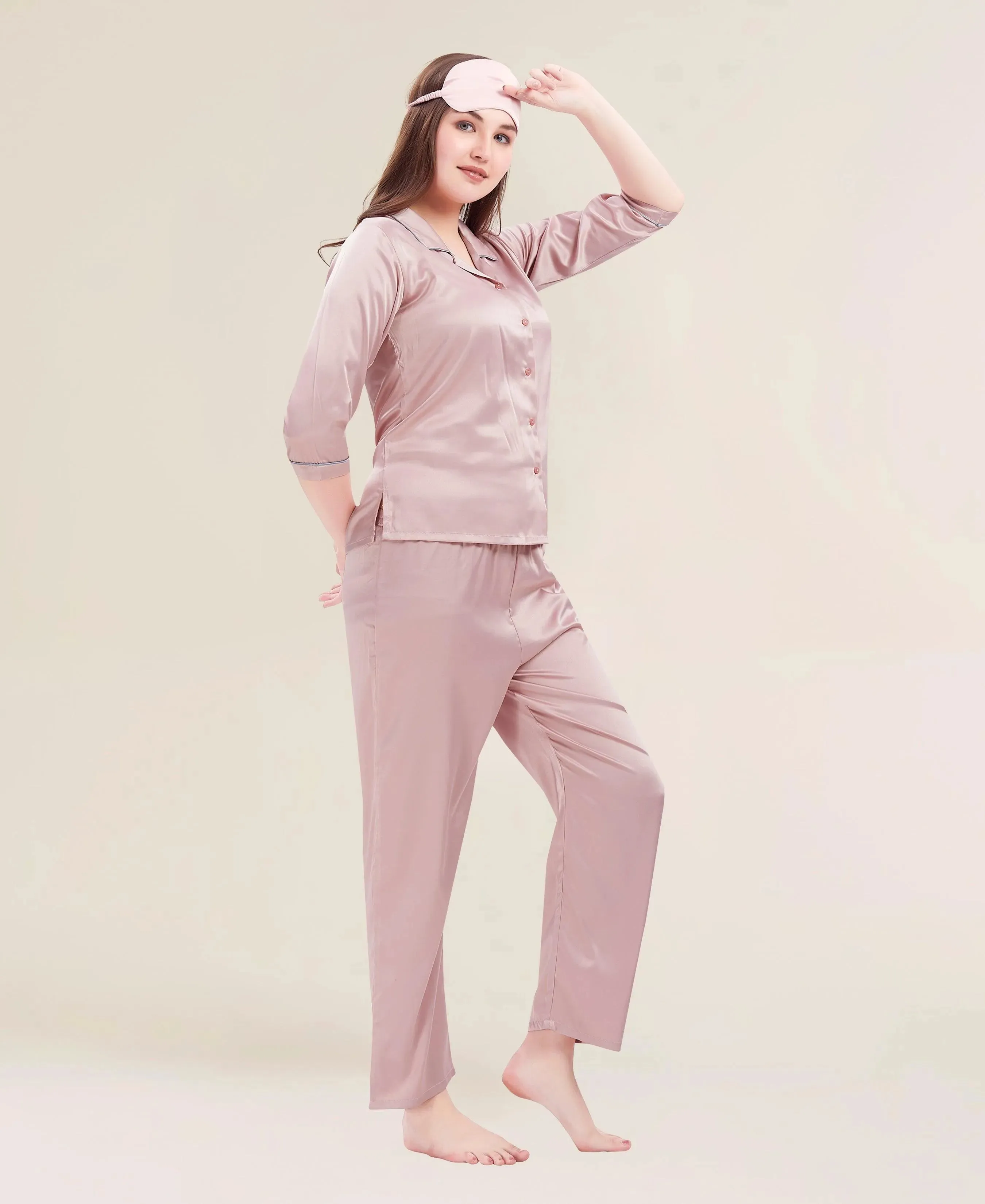 Velure Flerry Red Satin Night Suit