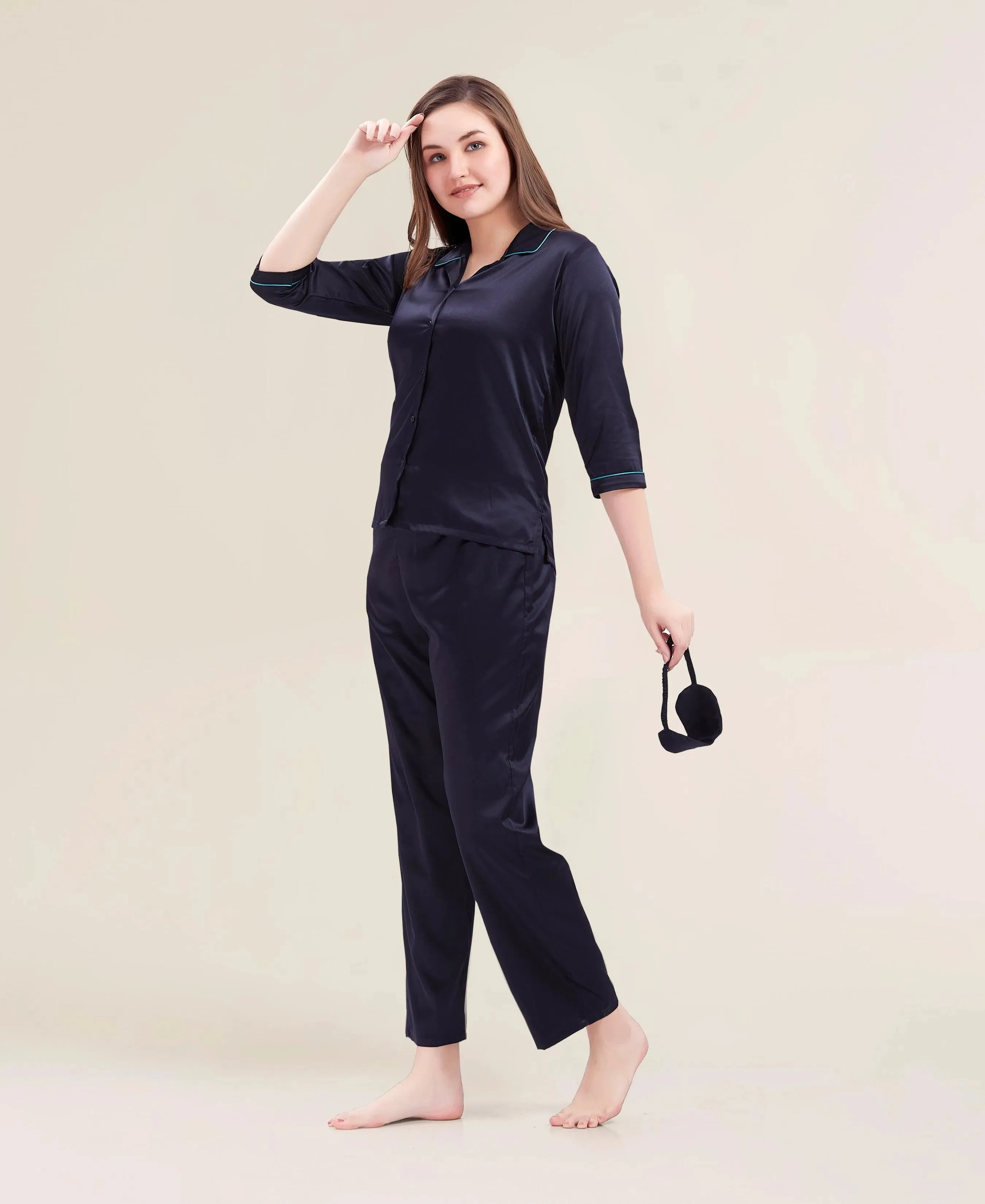 Velure Flerry Red Satin Night Suit