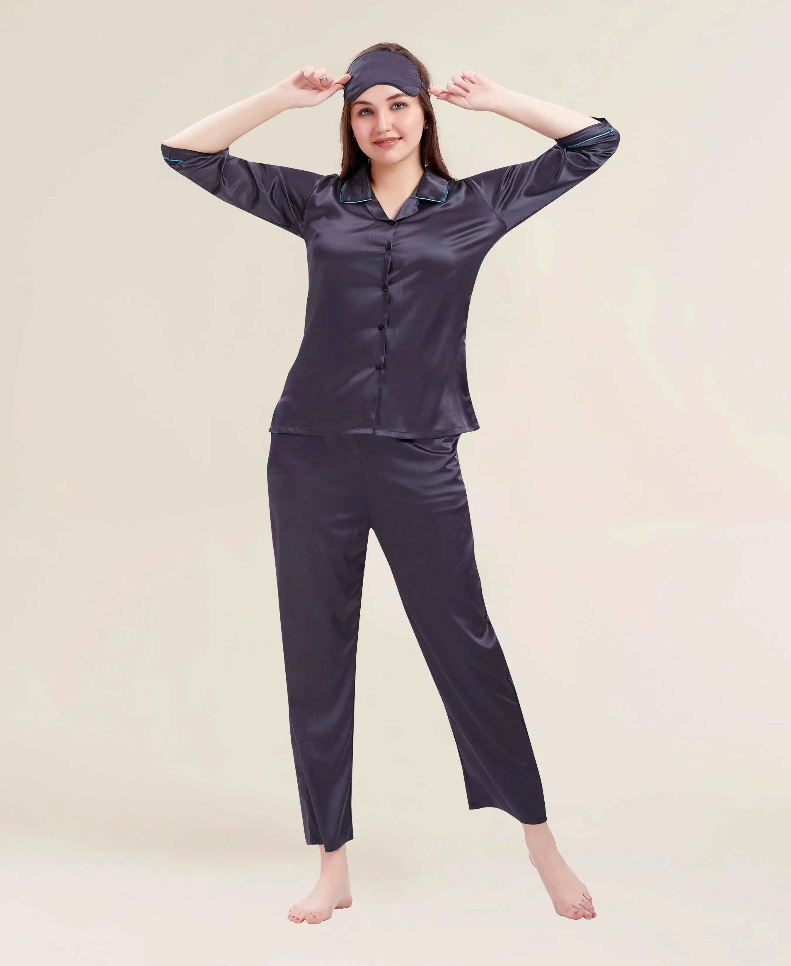 Velure Flerry Red Satin Night Suit