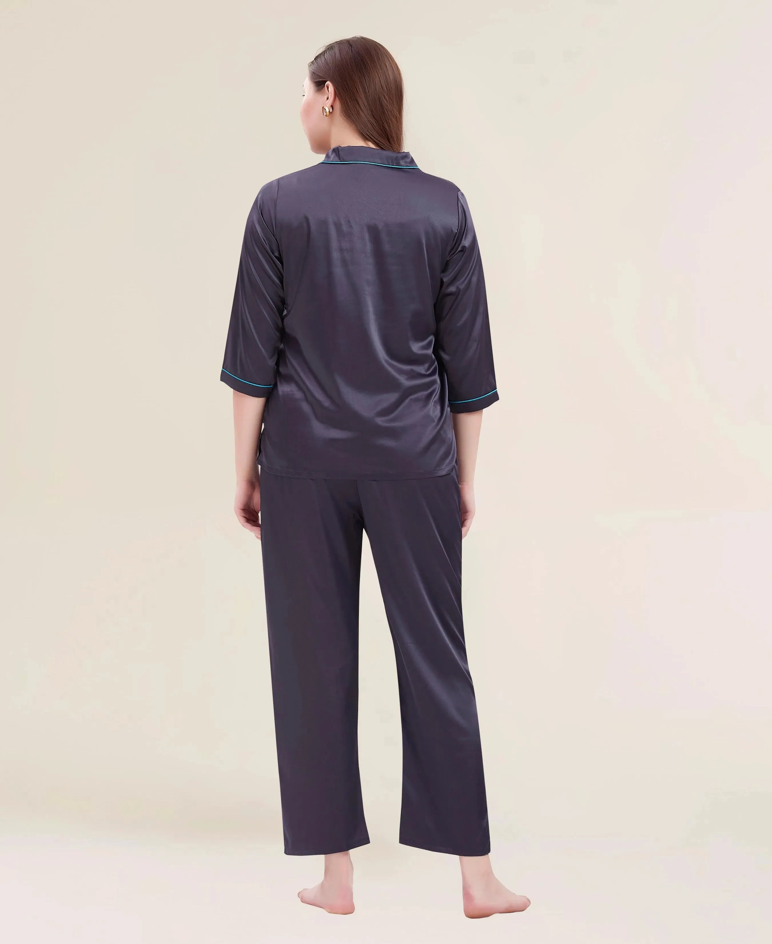 Velure Flerry Red Satin Night Suit