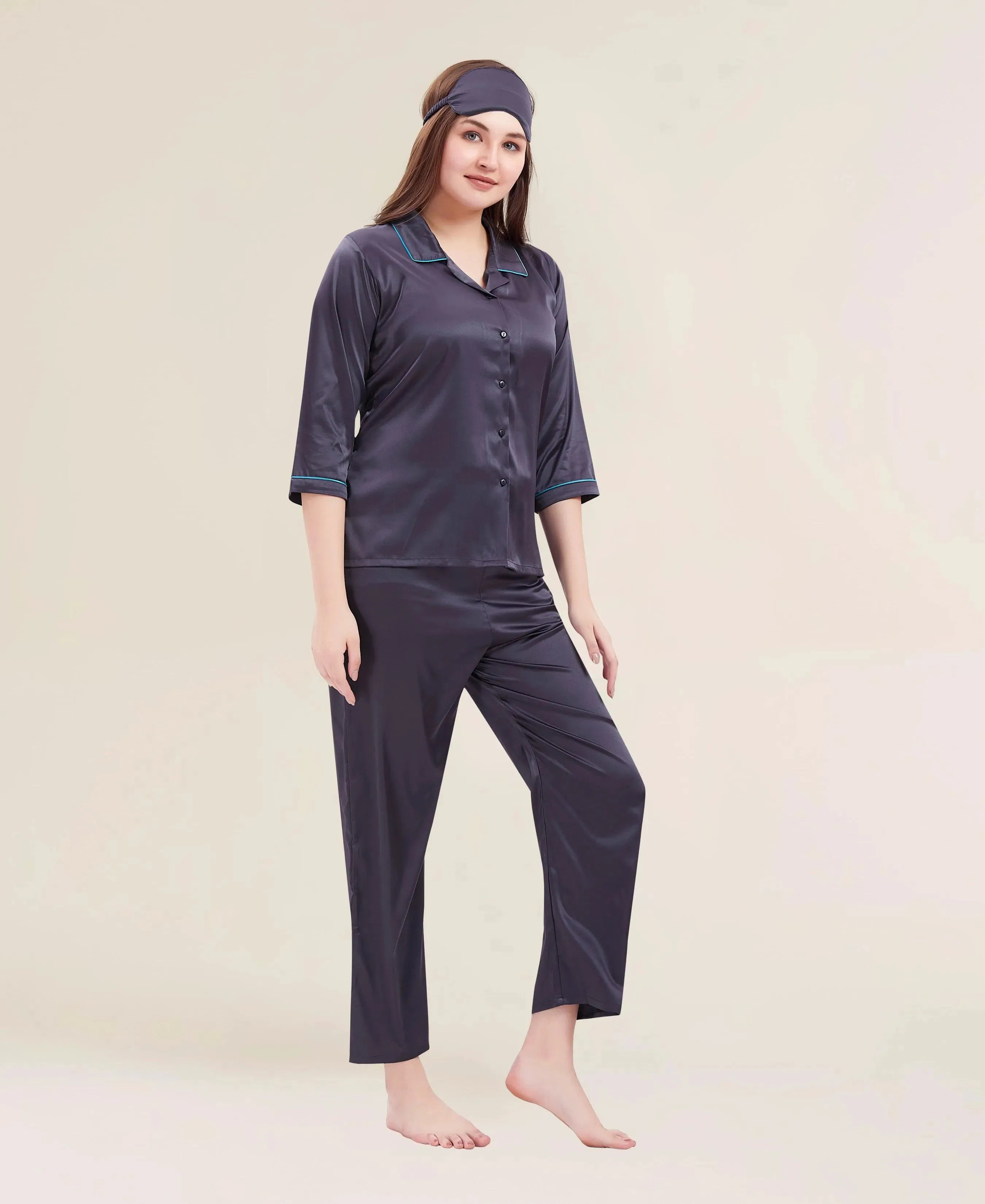 Velure Flerry Red Satin Night Suit