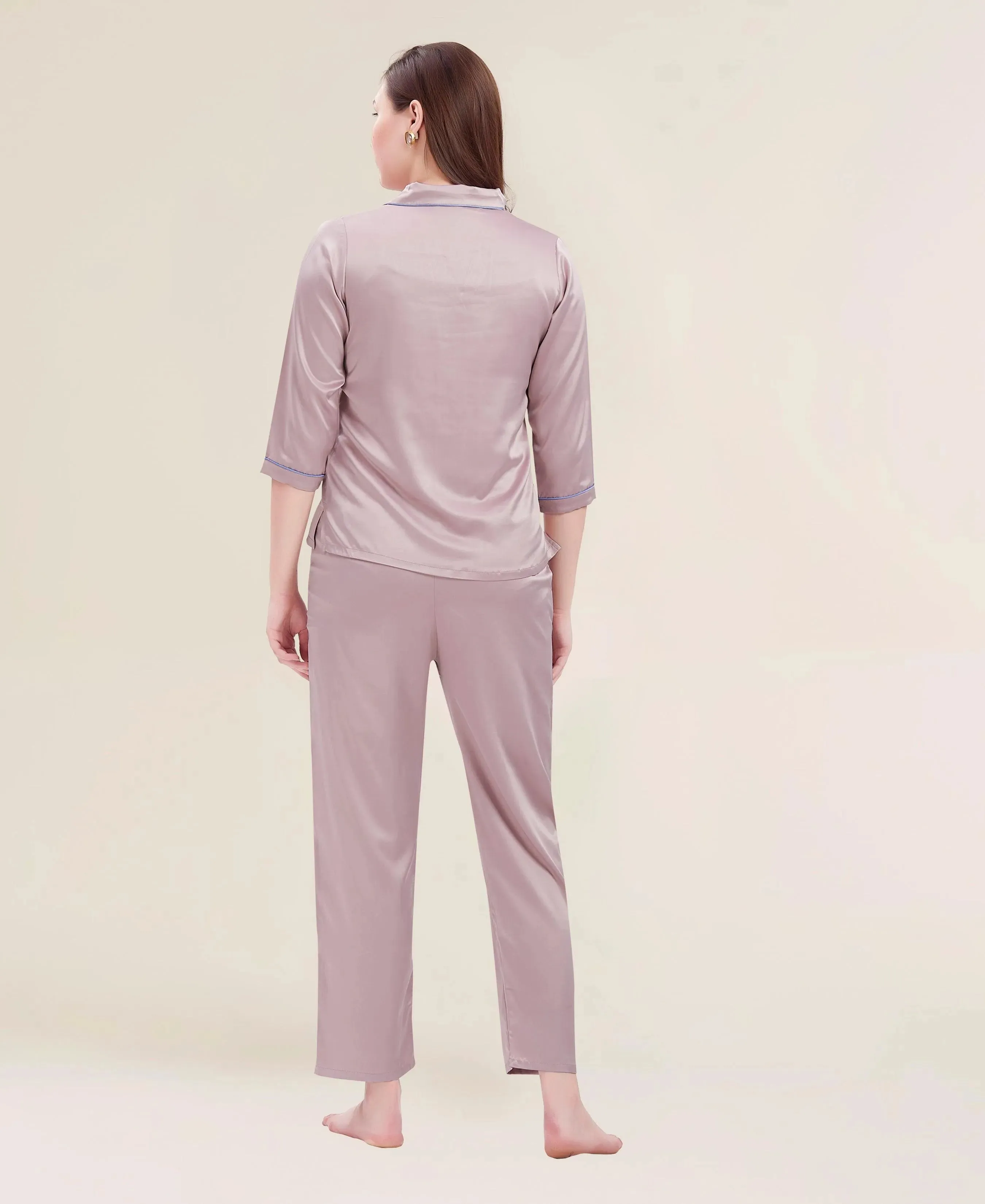 Velure Flerry Red Satin Night Suit