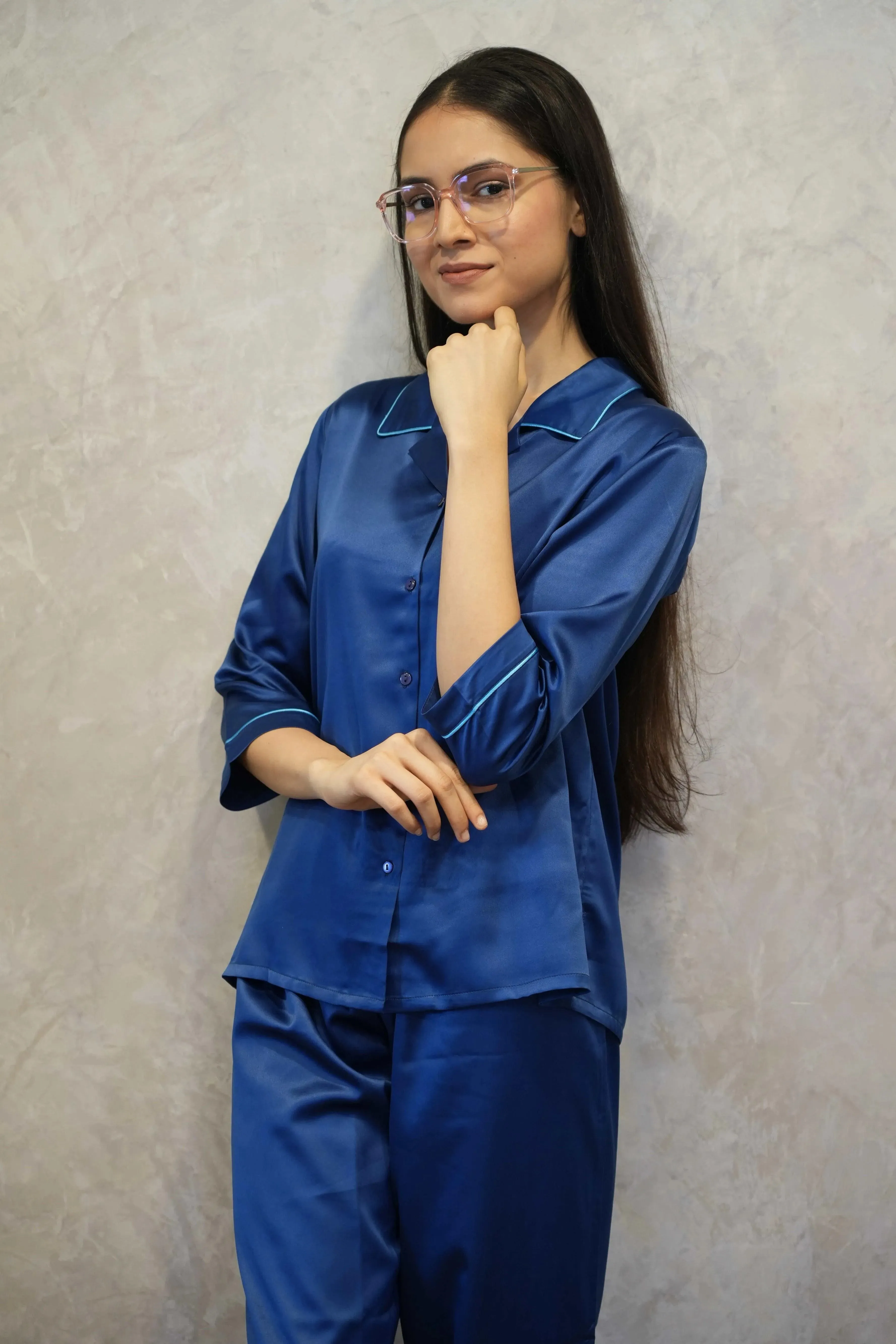 Velure Flerry Red Satin Night Suit
