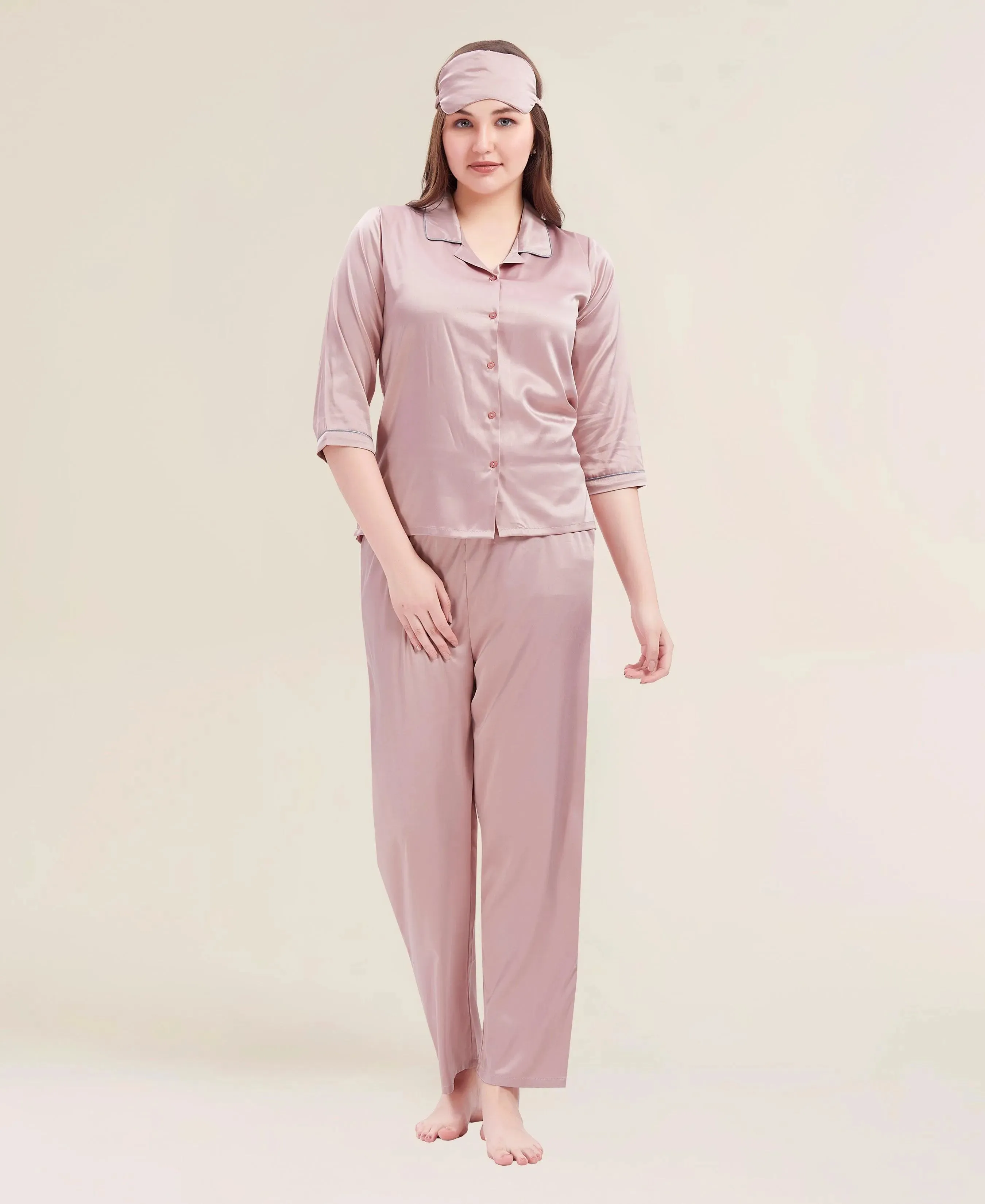 Velure Flerry Red Satin Night Suit