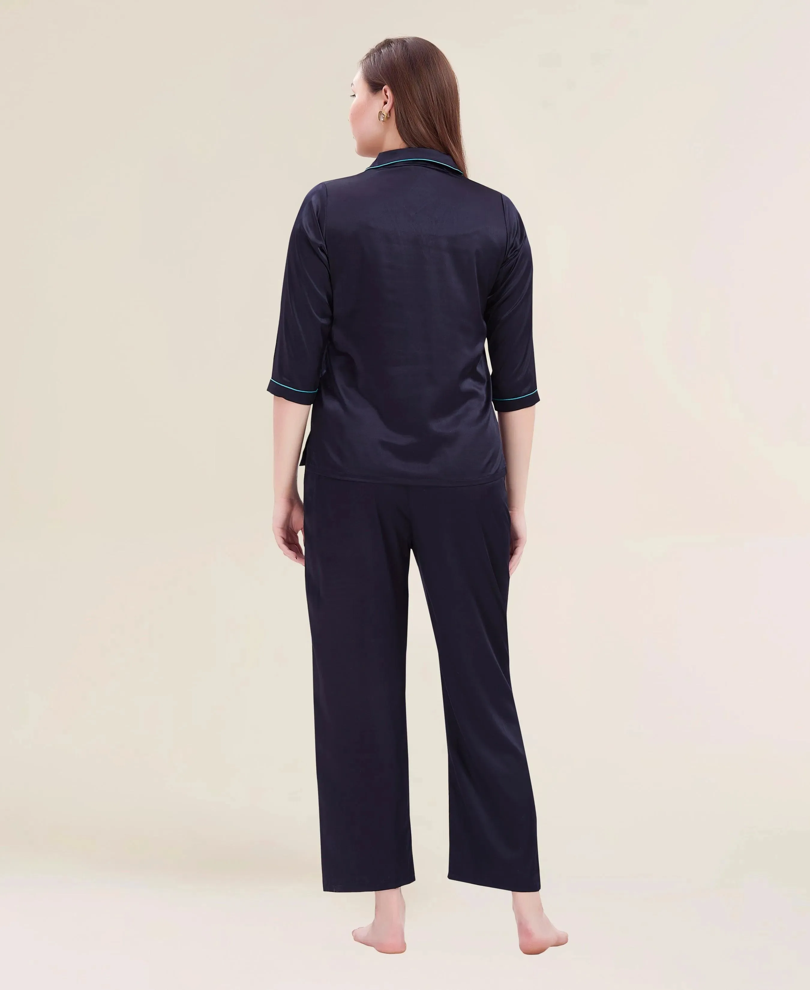Velure Flerry Red Satin Night Suit