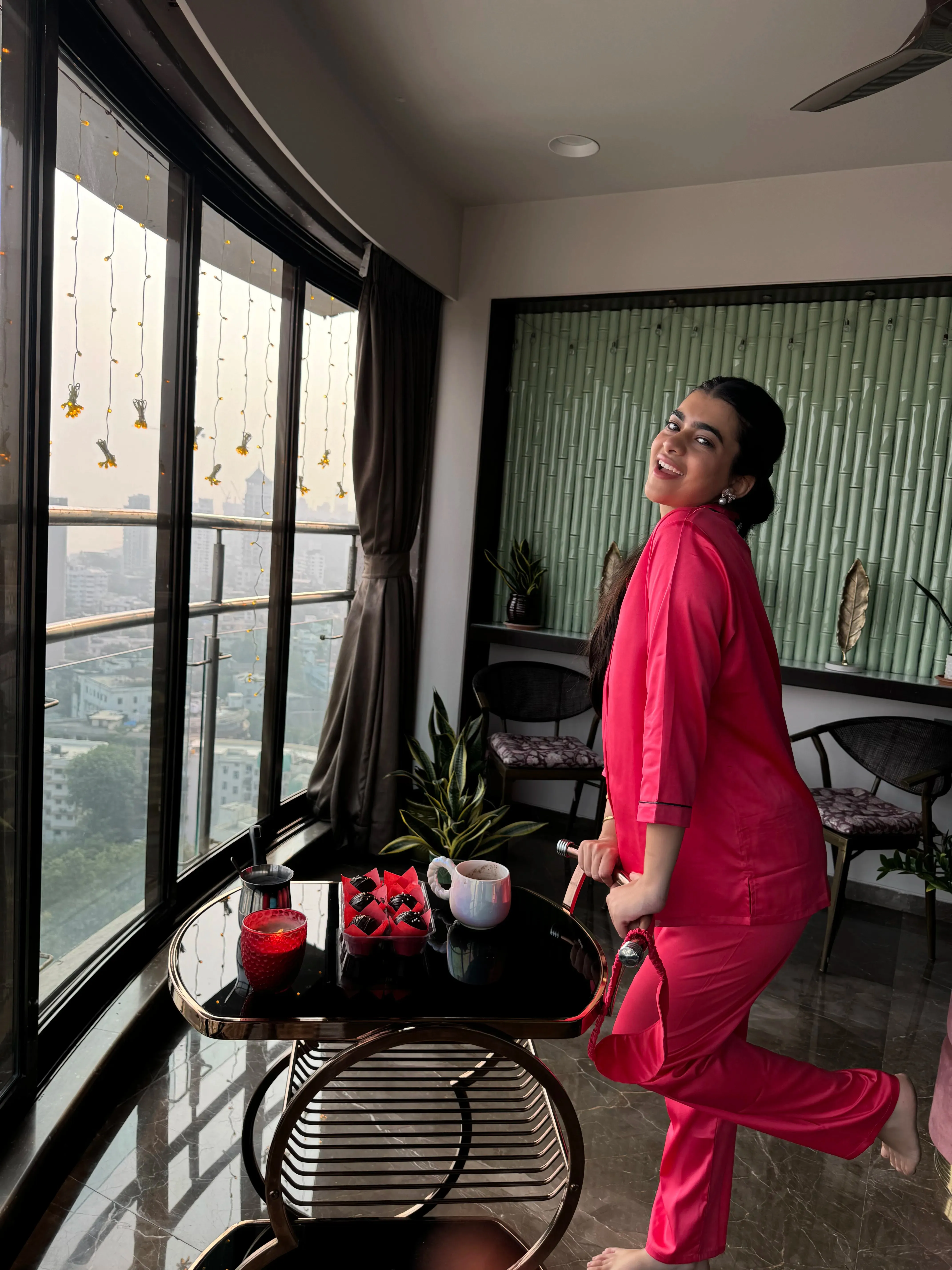 Velure Flerry Red Satin Night Suit