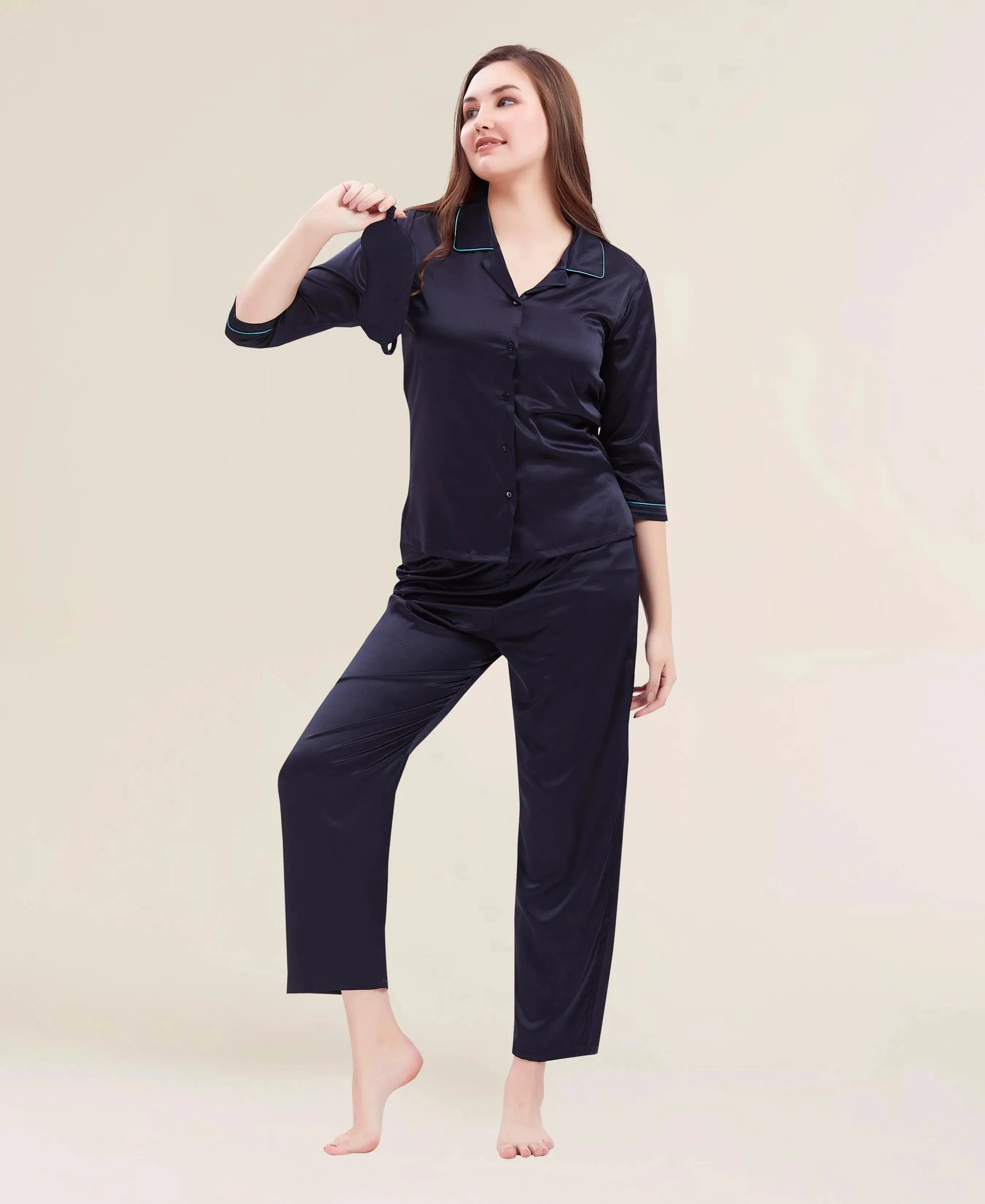 Velure Flerry Red Satin Night Suit
