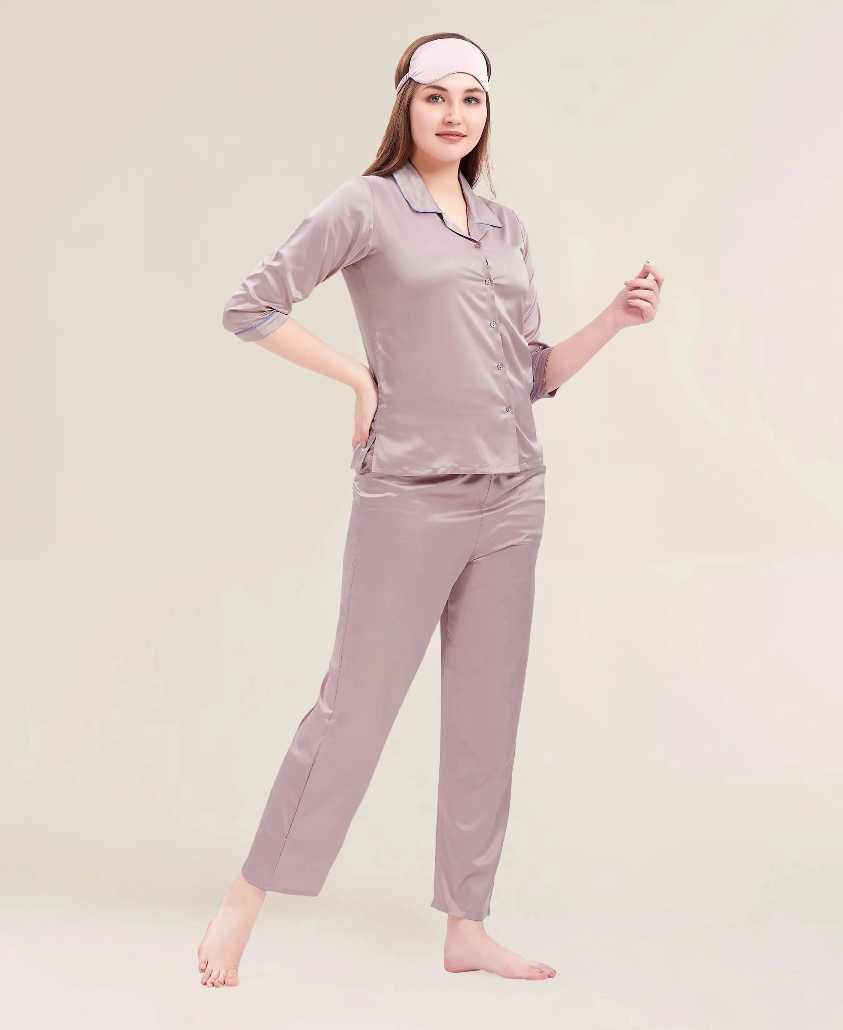 Velure Flerry Red Satin Night Suit