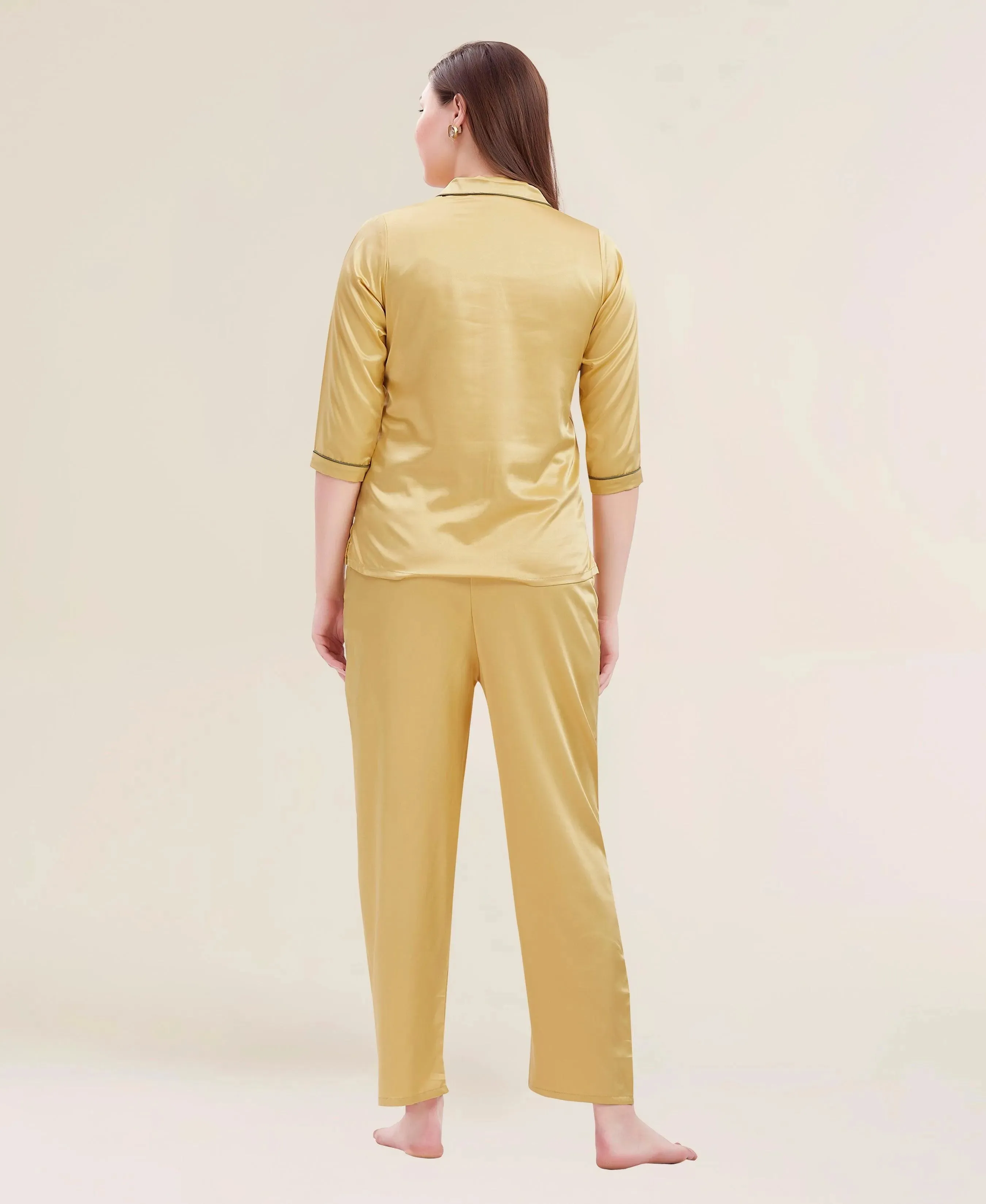 Velure Shiny Glossy Satin Night Suit