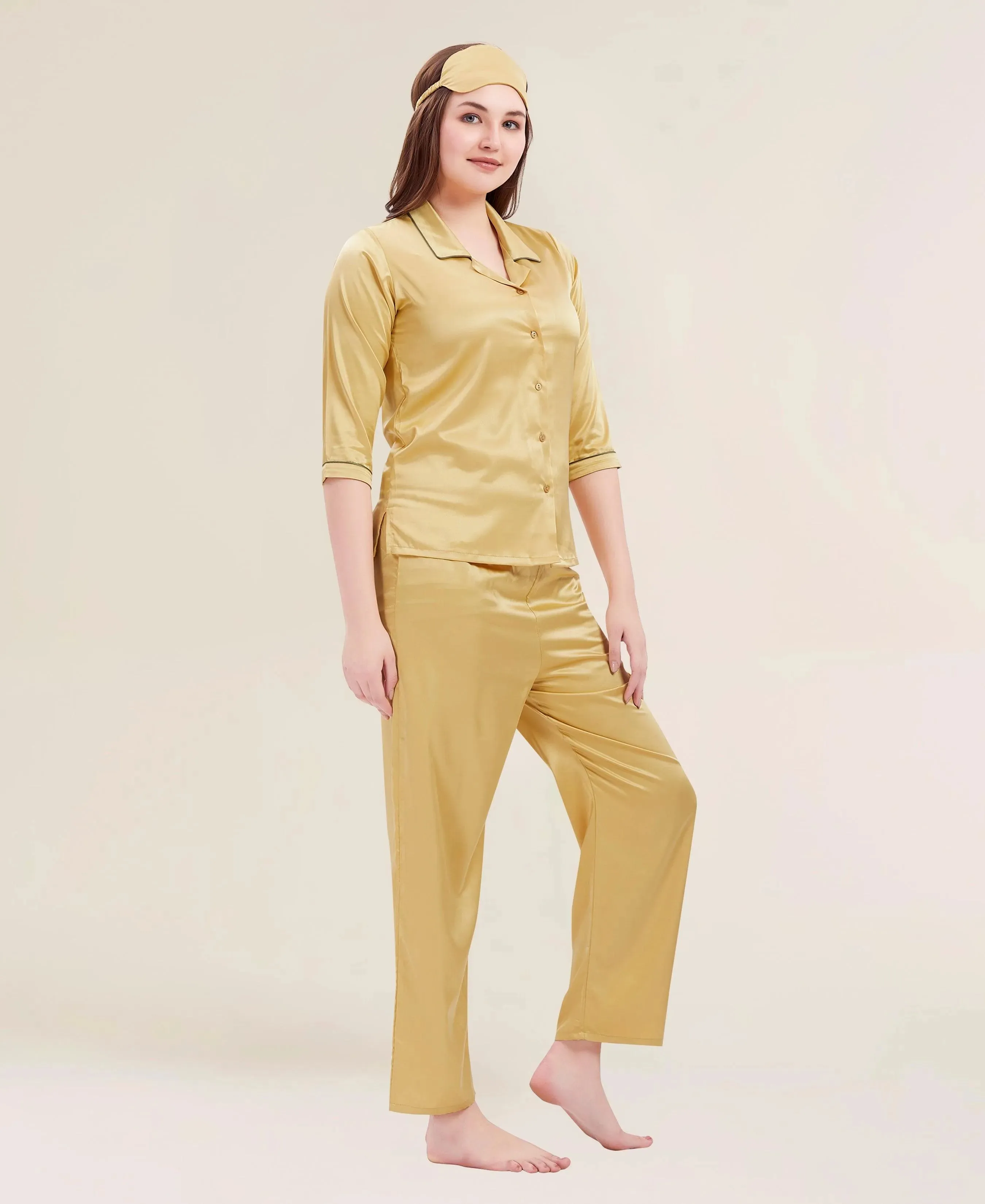 Velure Shiny Glossy Satin Night Suit