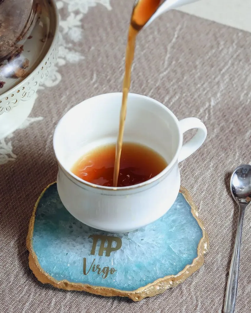 Virgo Agate Zodiac Sign Table Coaster | 4 inches
