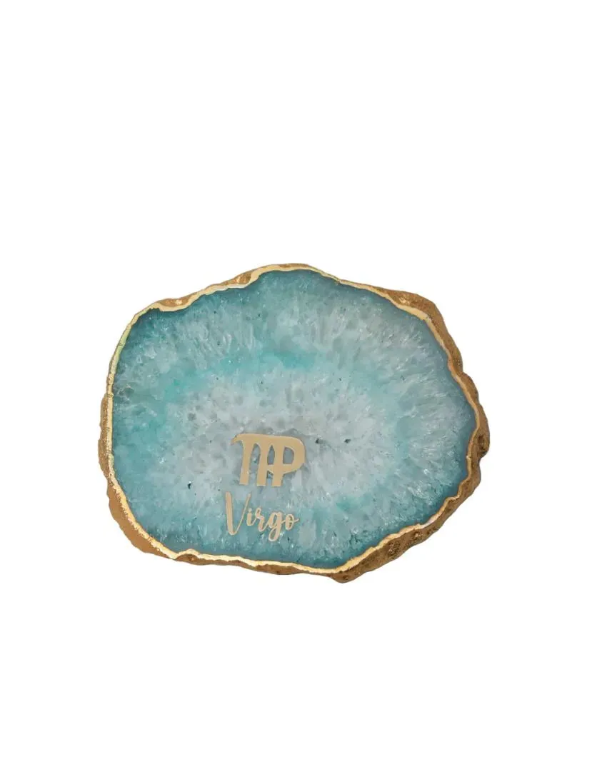 Virgo Agate Zodiac Sign Table Coaster | 4 inches