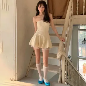 Vvsha Edie Bow Lace A-Line Dress