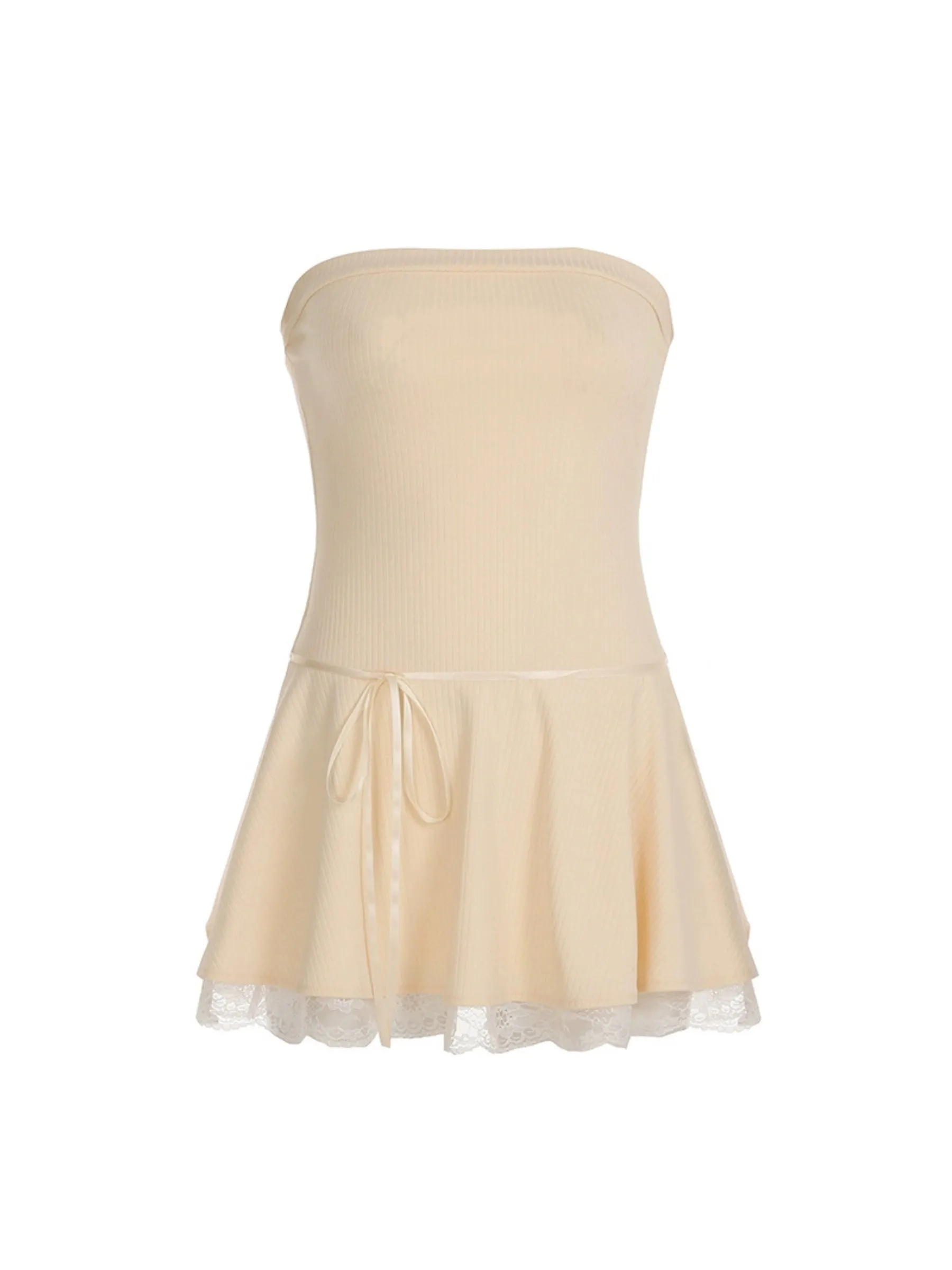 Vvsha Edie Bow Lace A-Line Dress